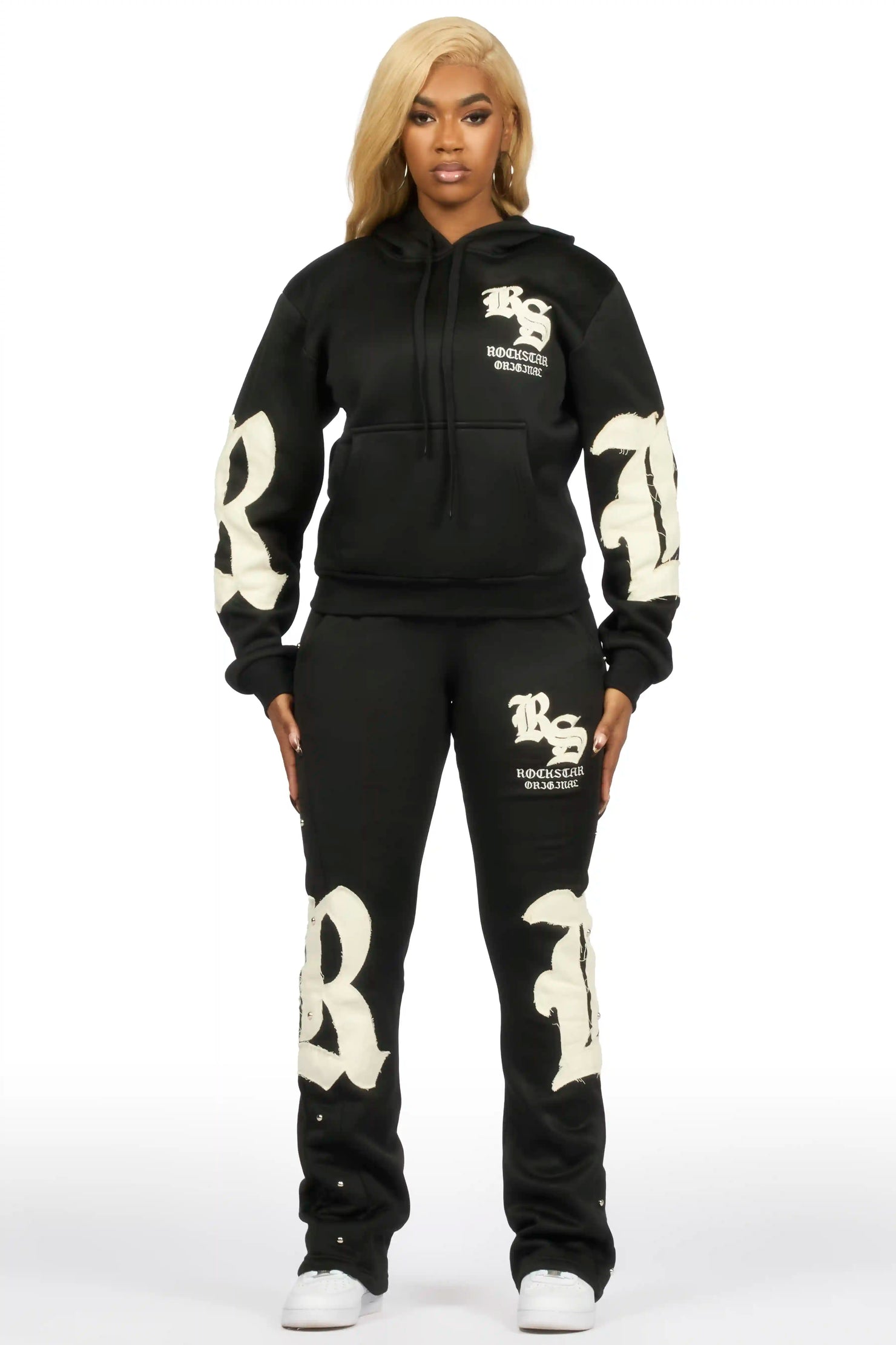 Shironda Black Snap Stacked Track Set