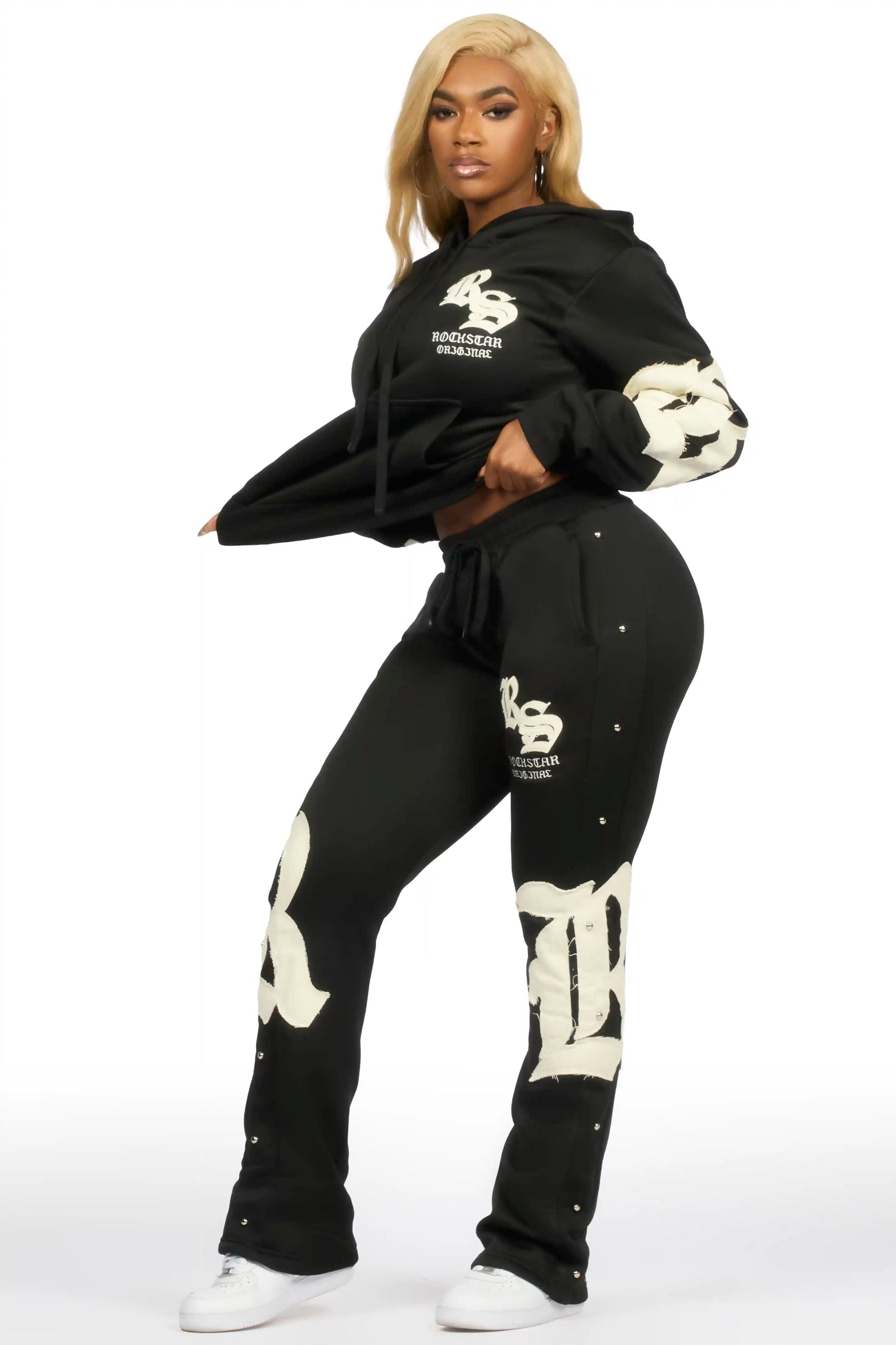 Shironda Black Snap Stacked Track Set