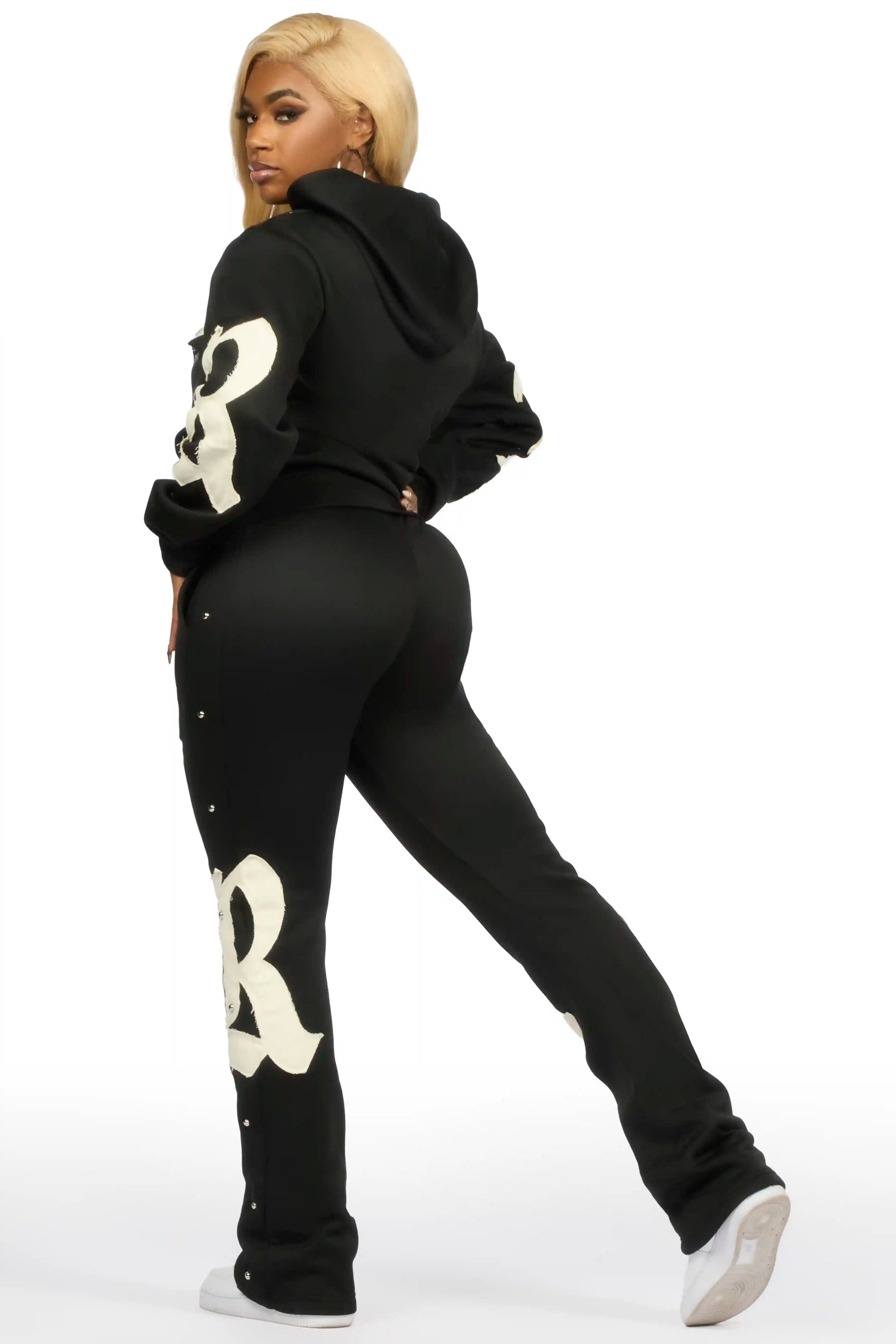 Shironda Black Snap Stacked Track Set