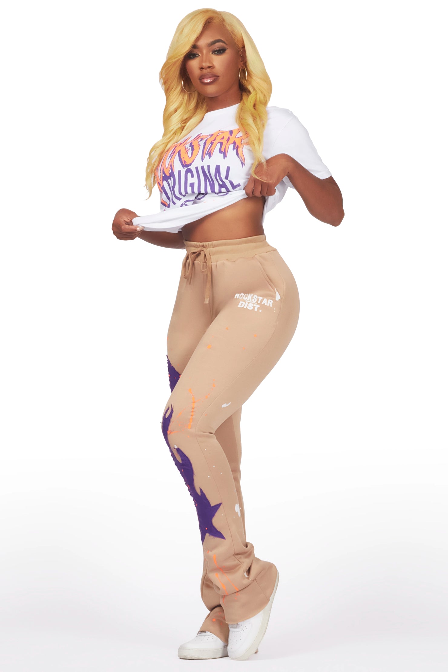 Kamylle White/Tan T-Shirt Trackset