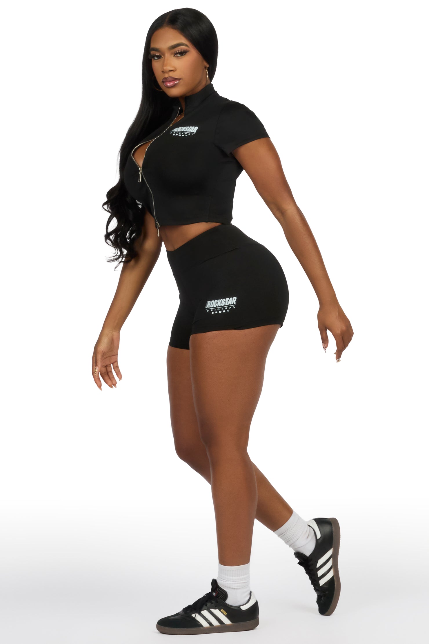 Keelana Black Active Short Set