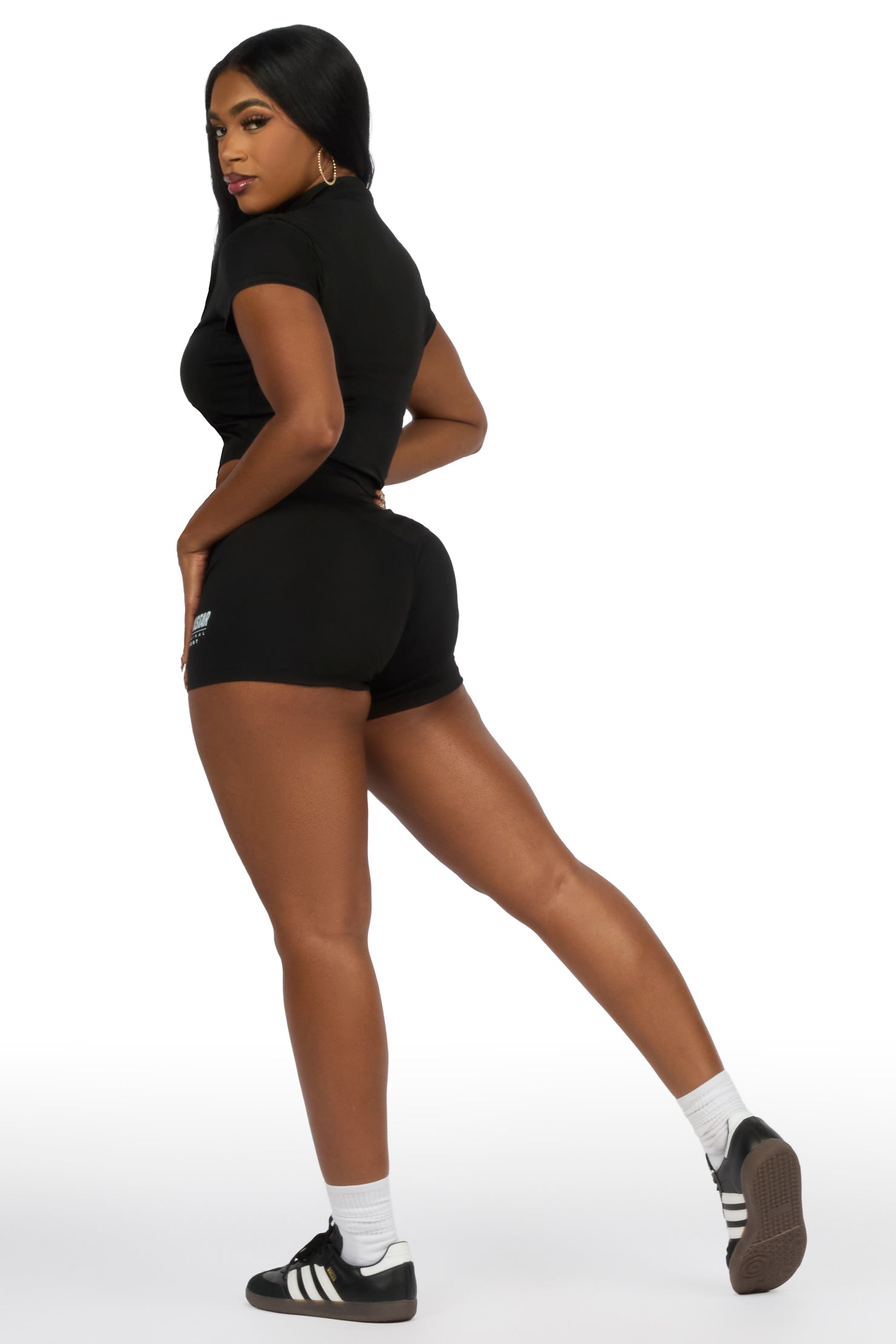 Keelana Black Active Short Set