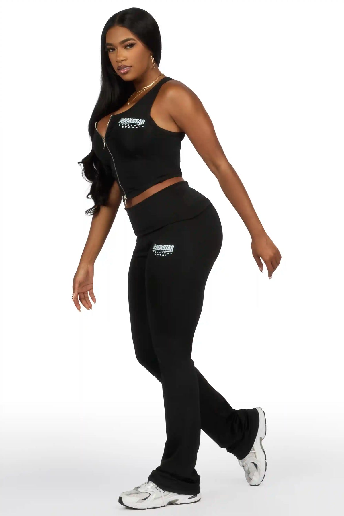 Colleen Black Tank Flare Pant Active Set