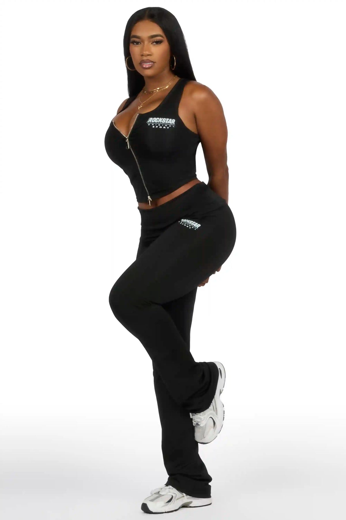 Colleen Black Tank Flare Pant Active Set