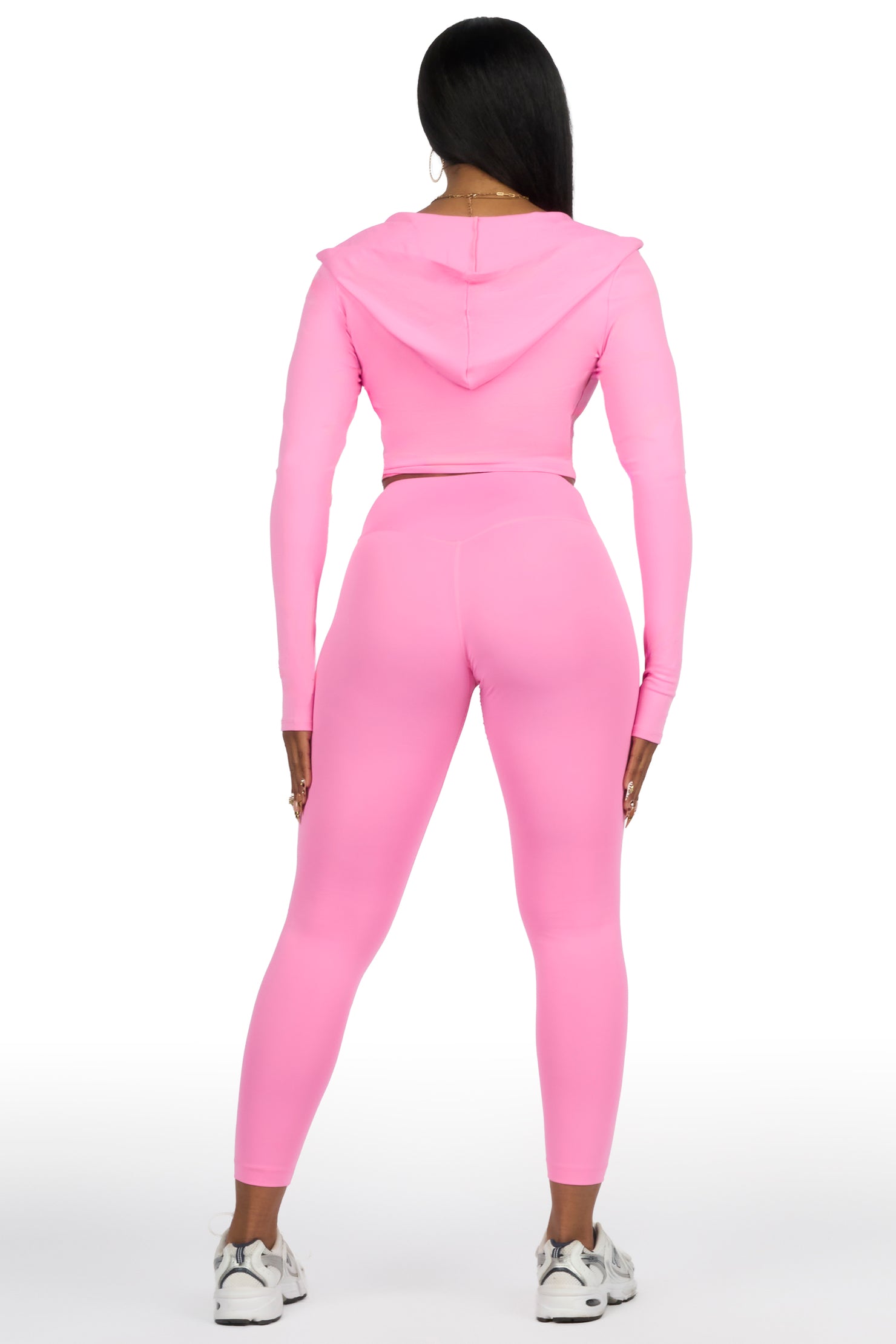 Sabitha Pink Zip Up Hoodie Legging Active Set