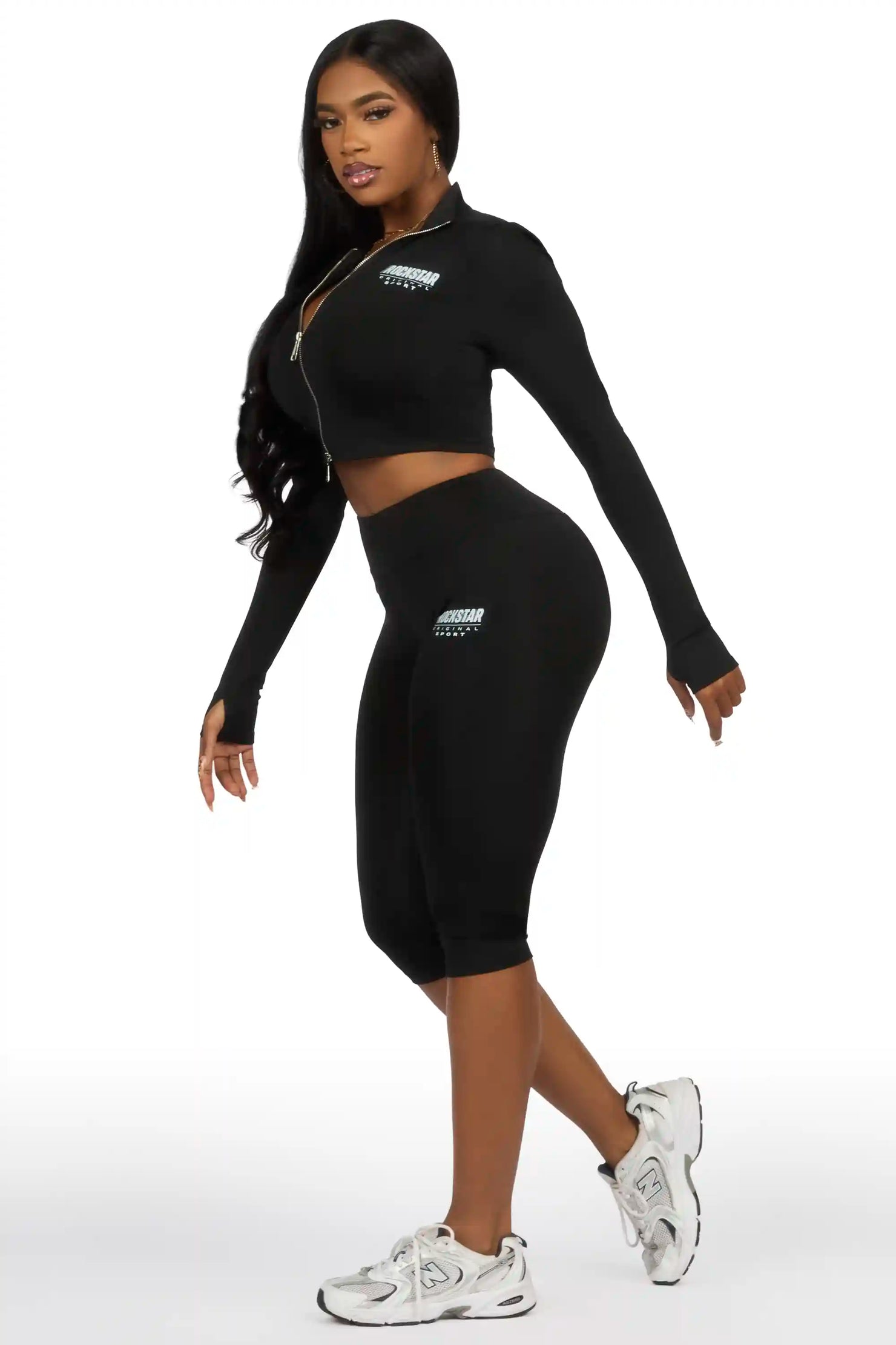 Annalisha Black Capri Active Set
