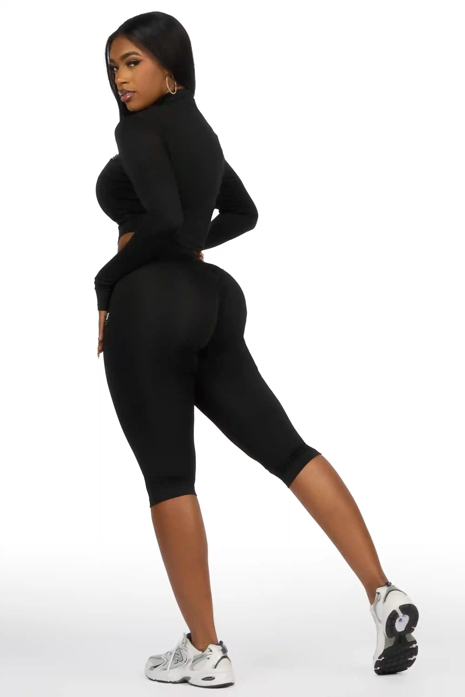 Annalisha Black Capri Active Set