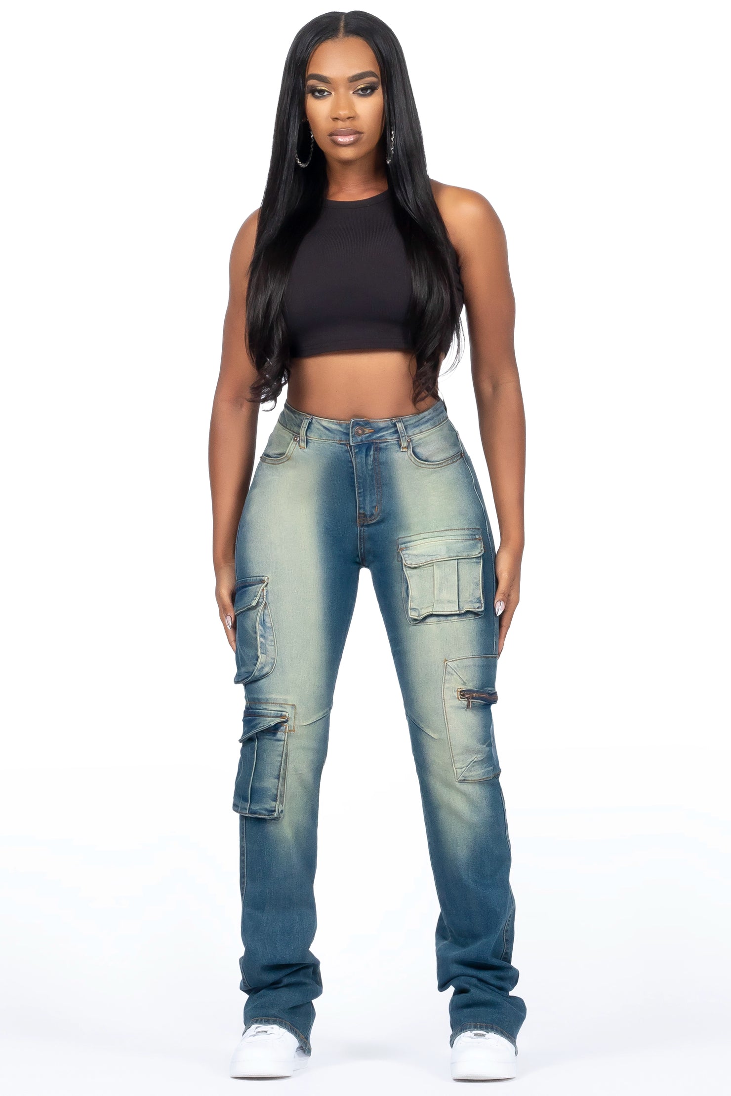 Corrine Tinted Dark Wash Super Stacked Jean