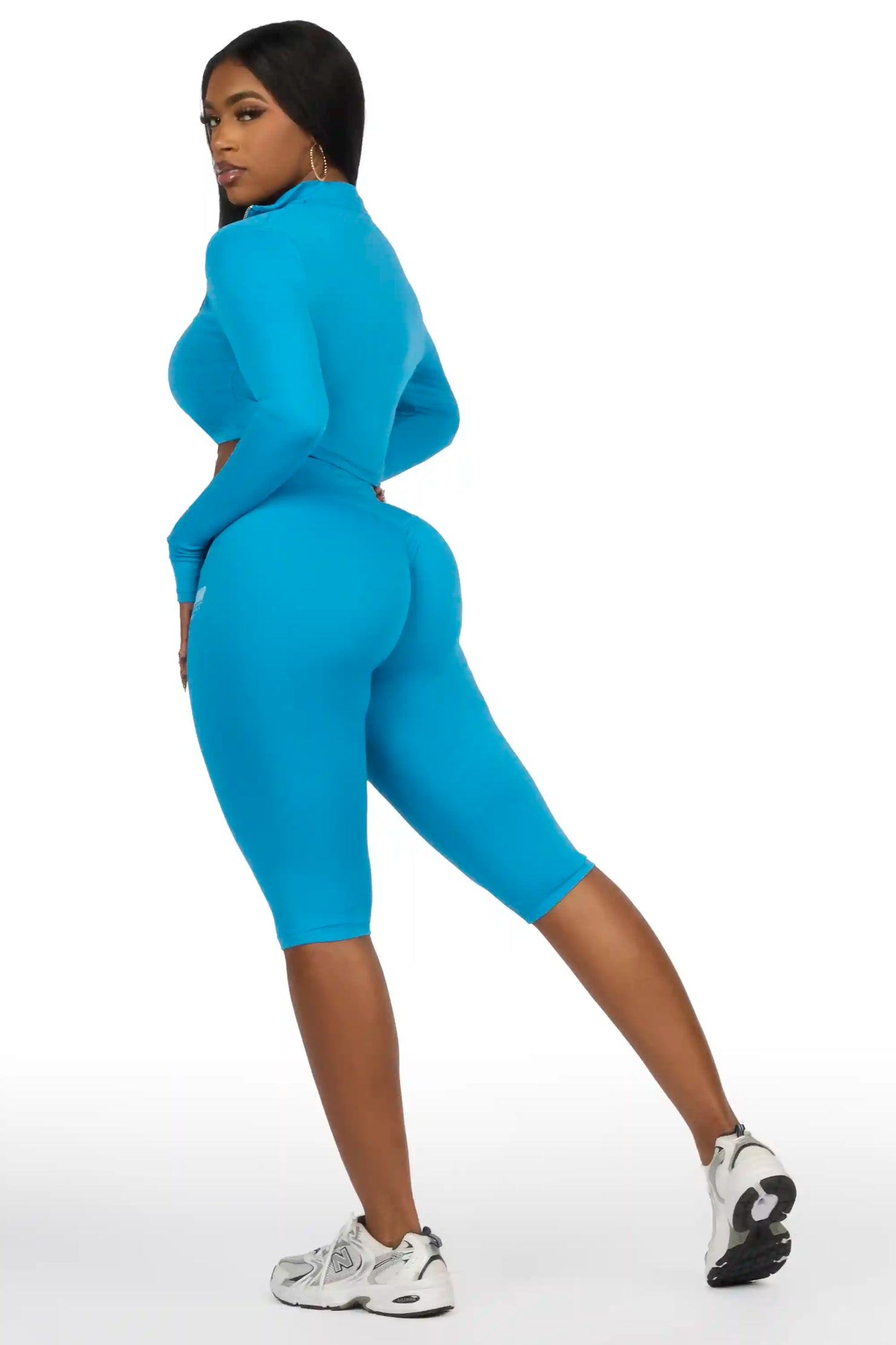 Annalisha Blue Capri Active Set