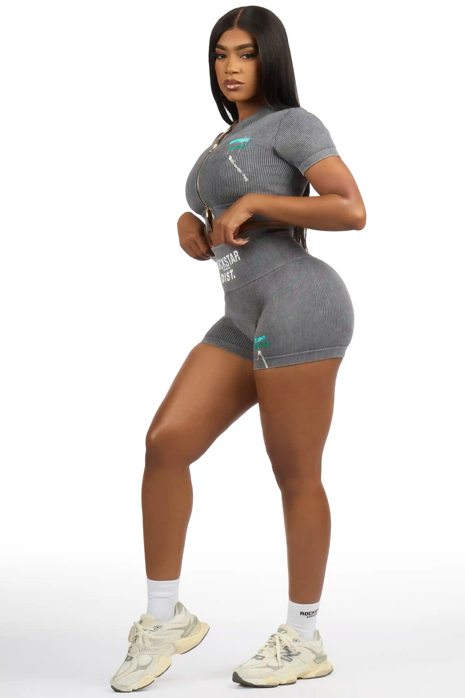 Sheena Charcoal Bike Short Set