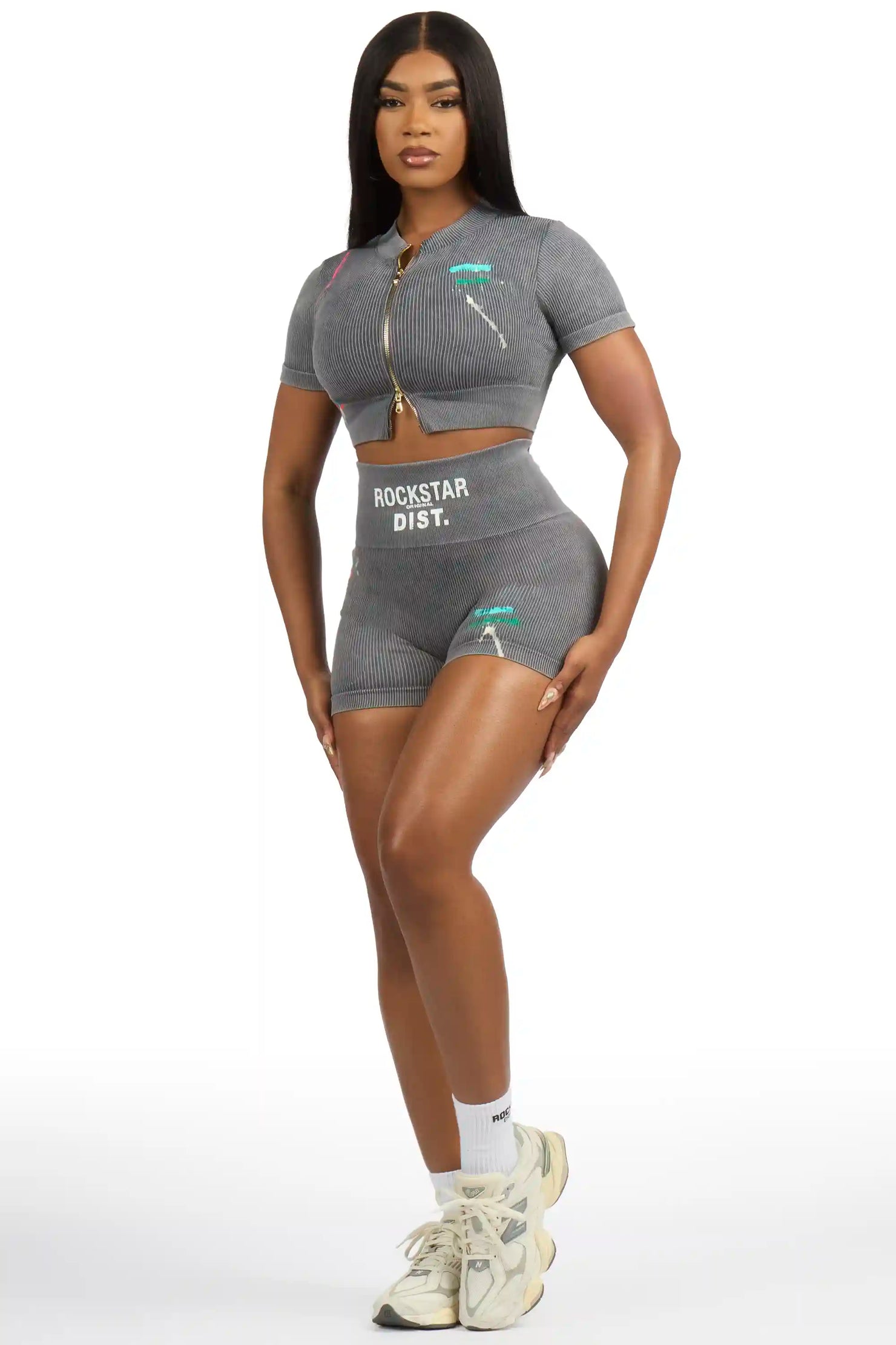 Sheena Charcoal Bike Short Set