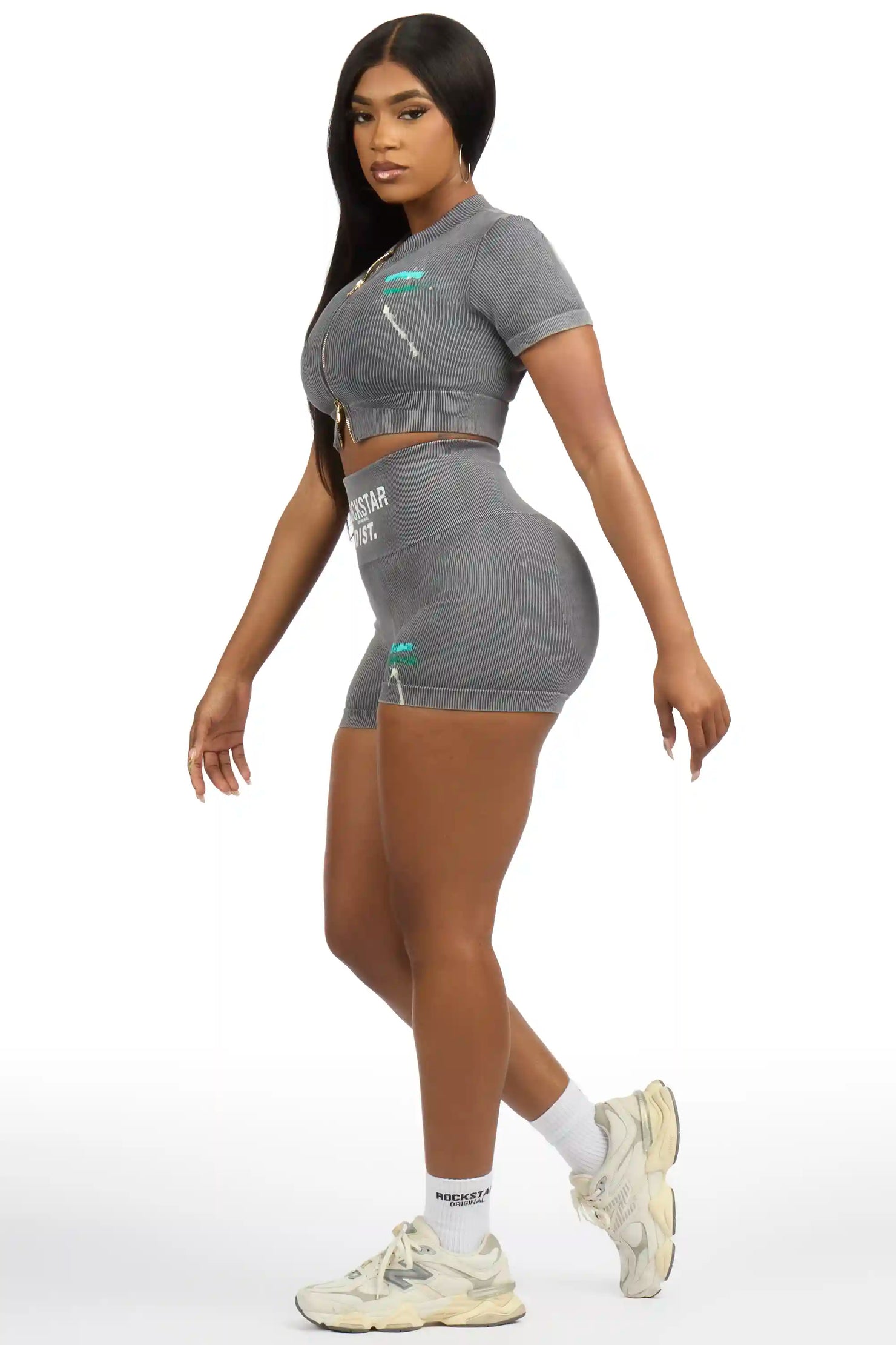 Sheena Charcoal Bike Short Set