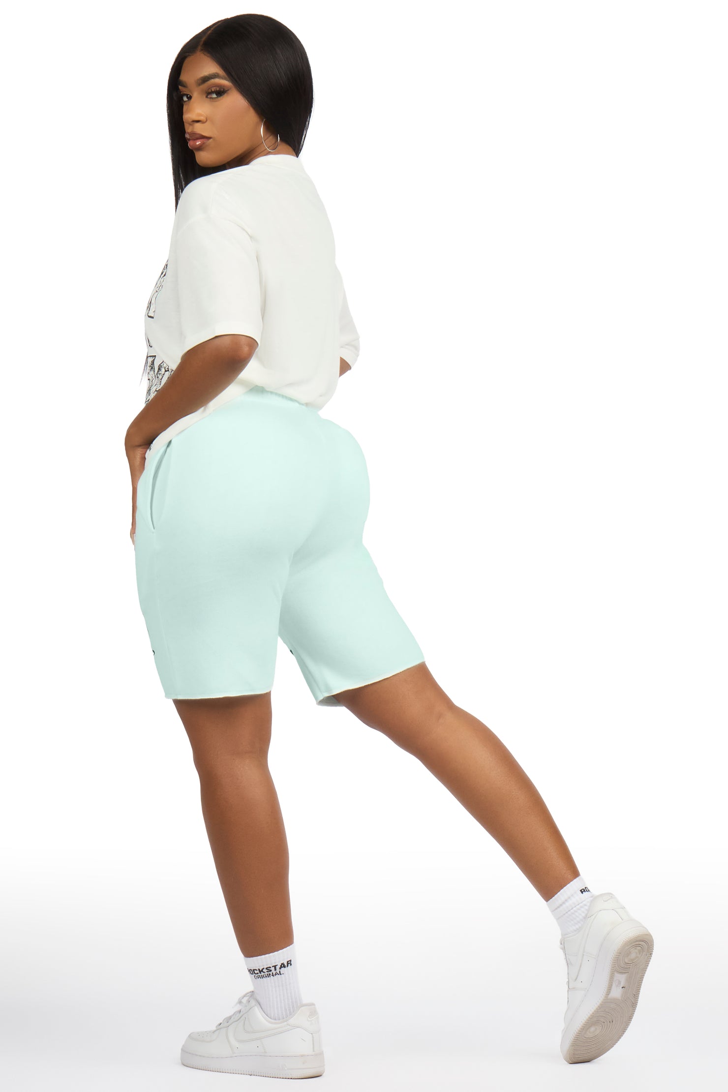 Ashlynn White/Mint T-Shirt Short Set