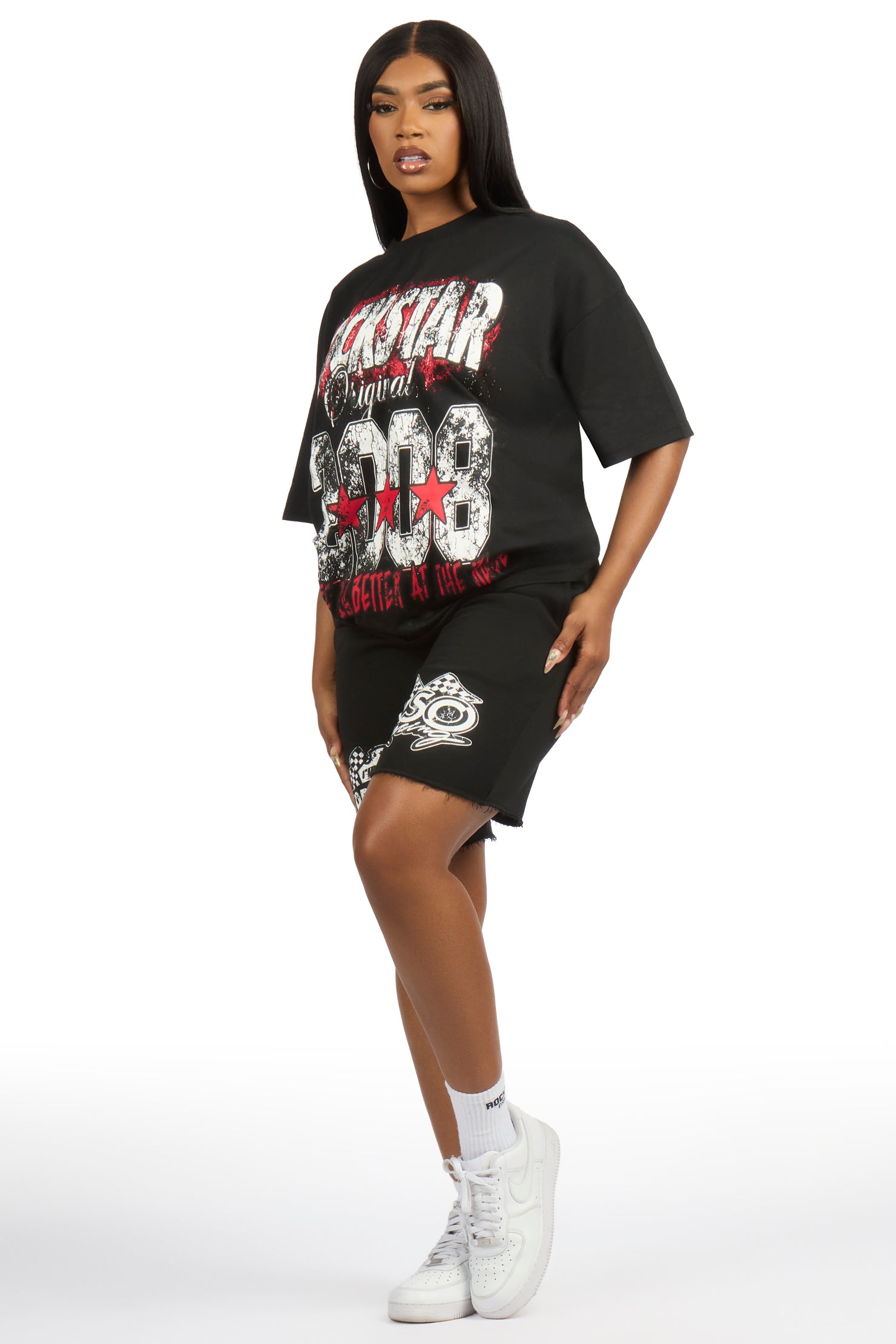 Ashlynn Black T-Shirt Short Set