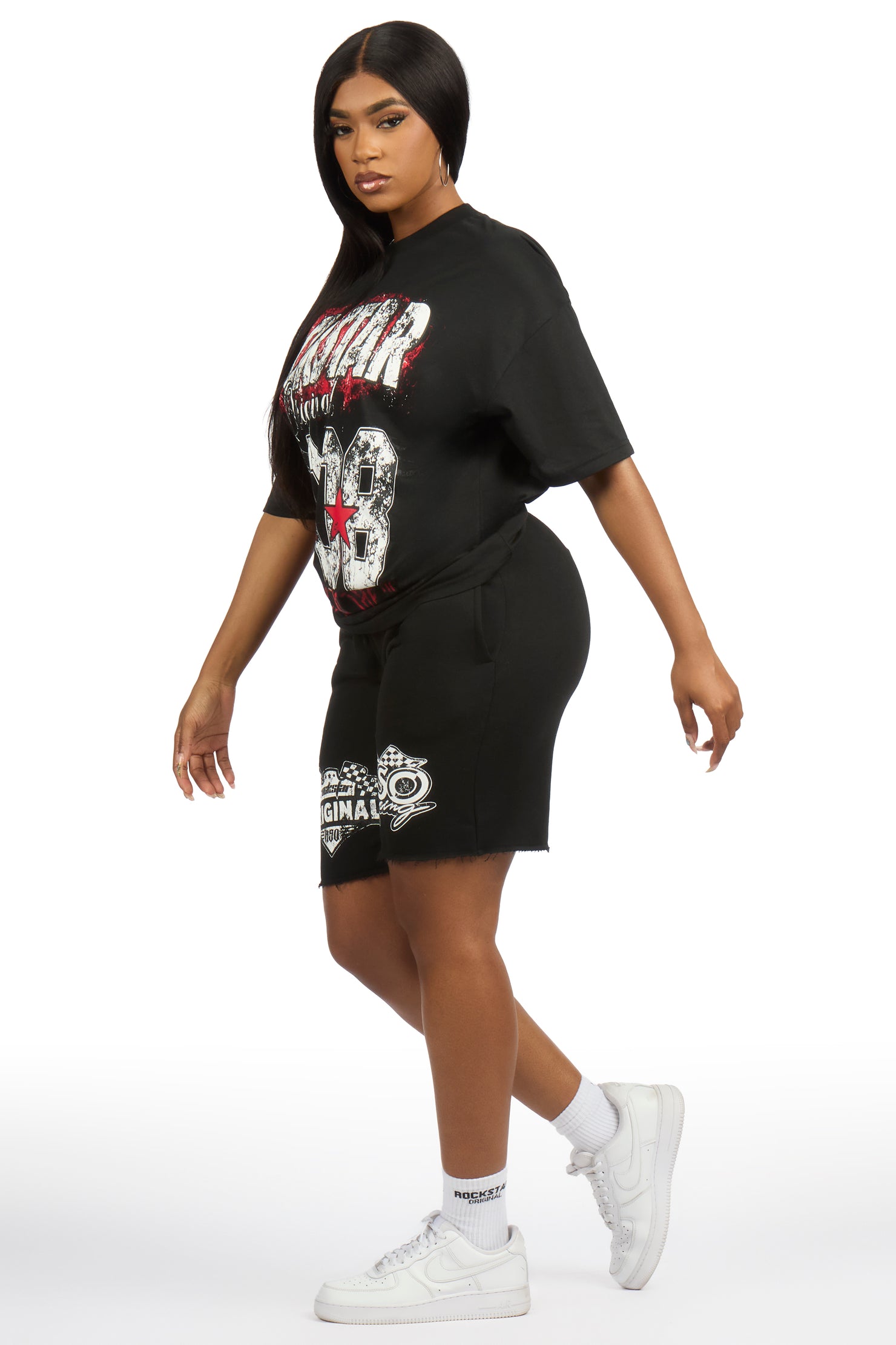 Ashlynn Black T-Shirt Short Set