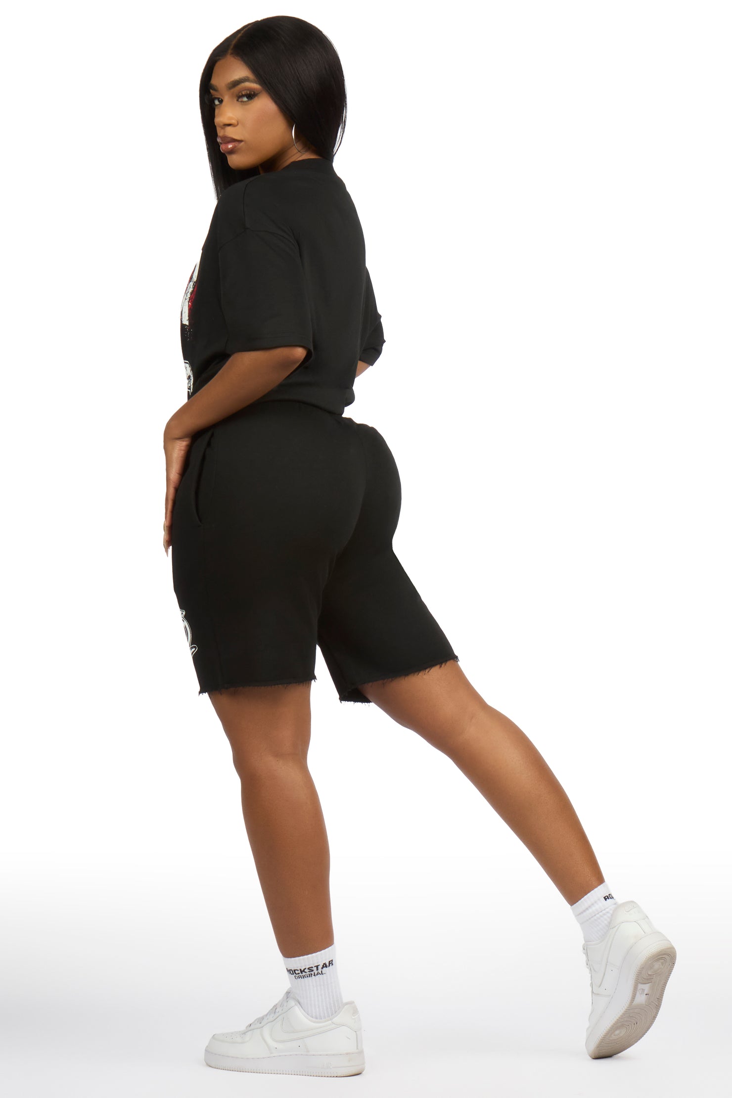 Ashlynn Black T-Shirt Short Set