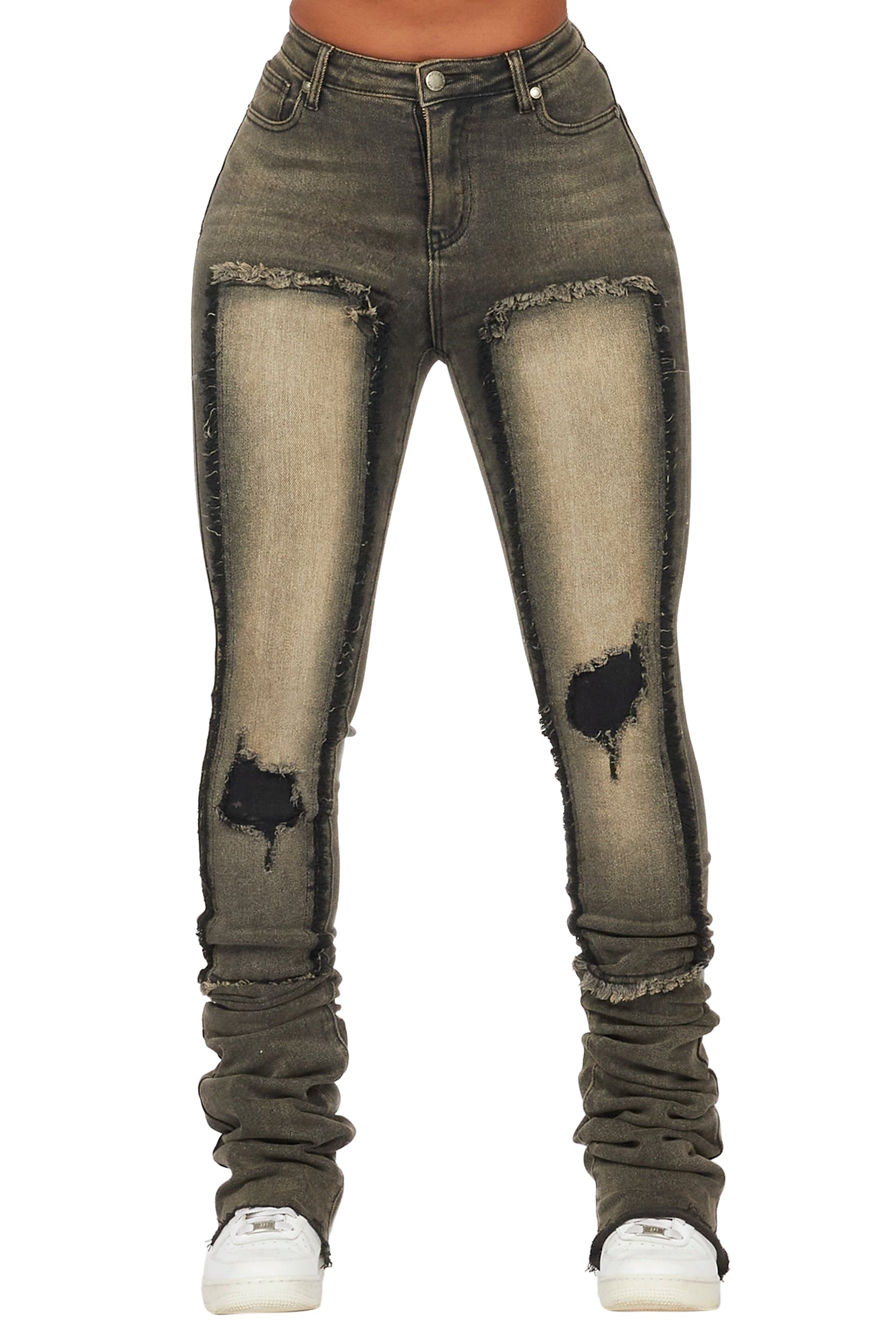 Kersten Tinted Black Wash Super Stacked Jean