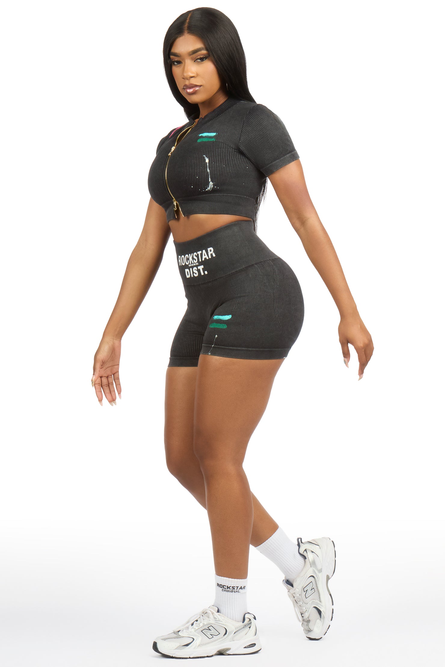 Sheena Black Bike Short Set