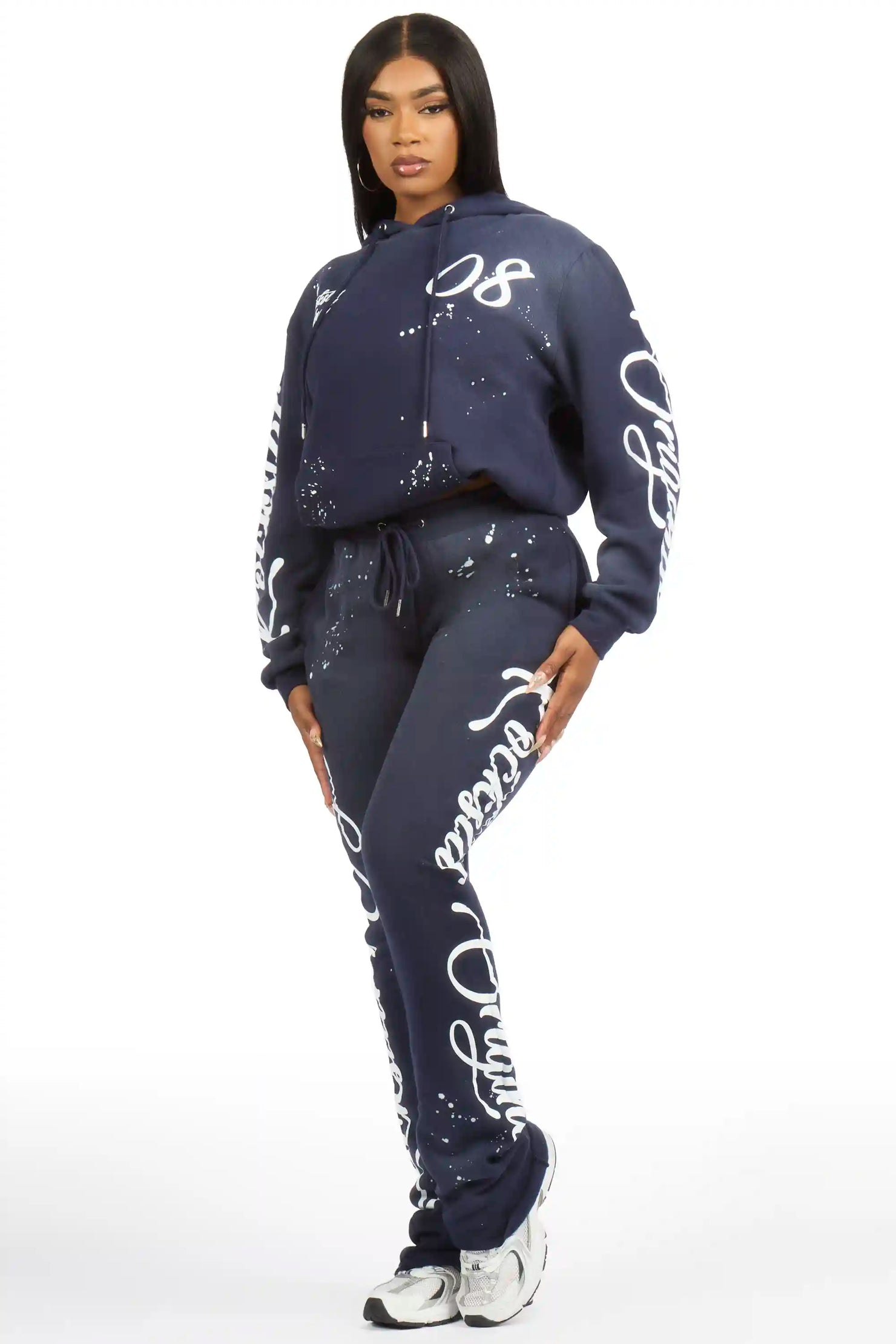 Tayron Vintage Navy Stacked Track Set