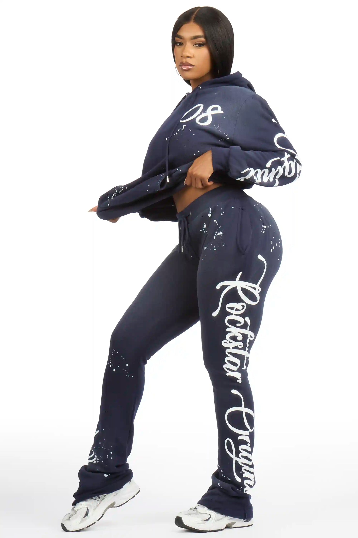 Tayron Vintage Navy Stacked Track Set