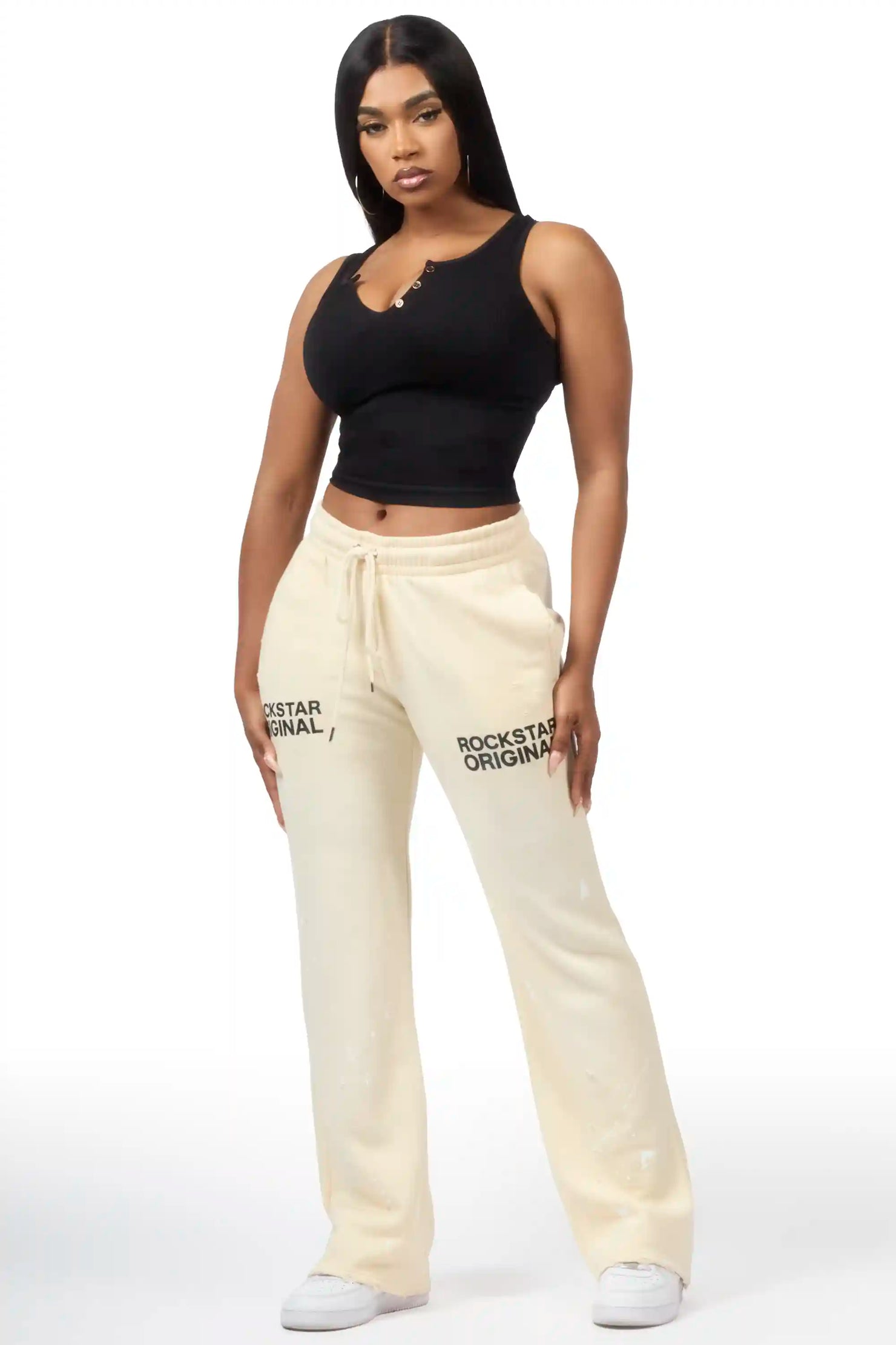 Reigna Sand Stacked Flare Pant