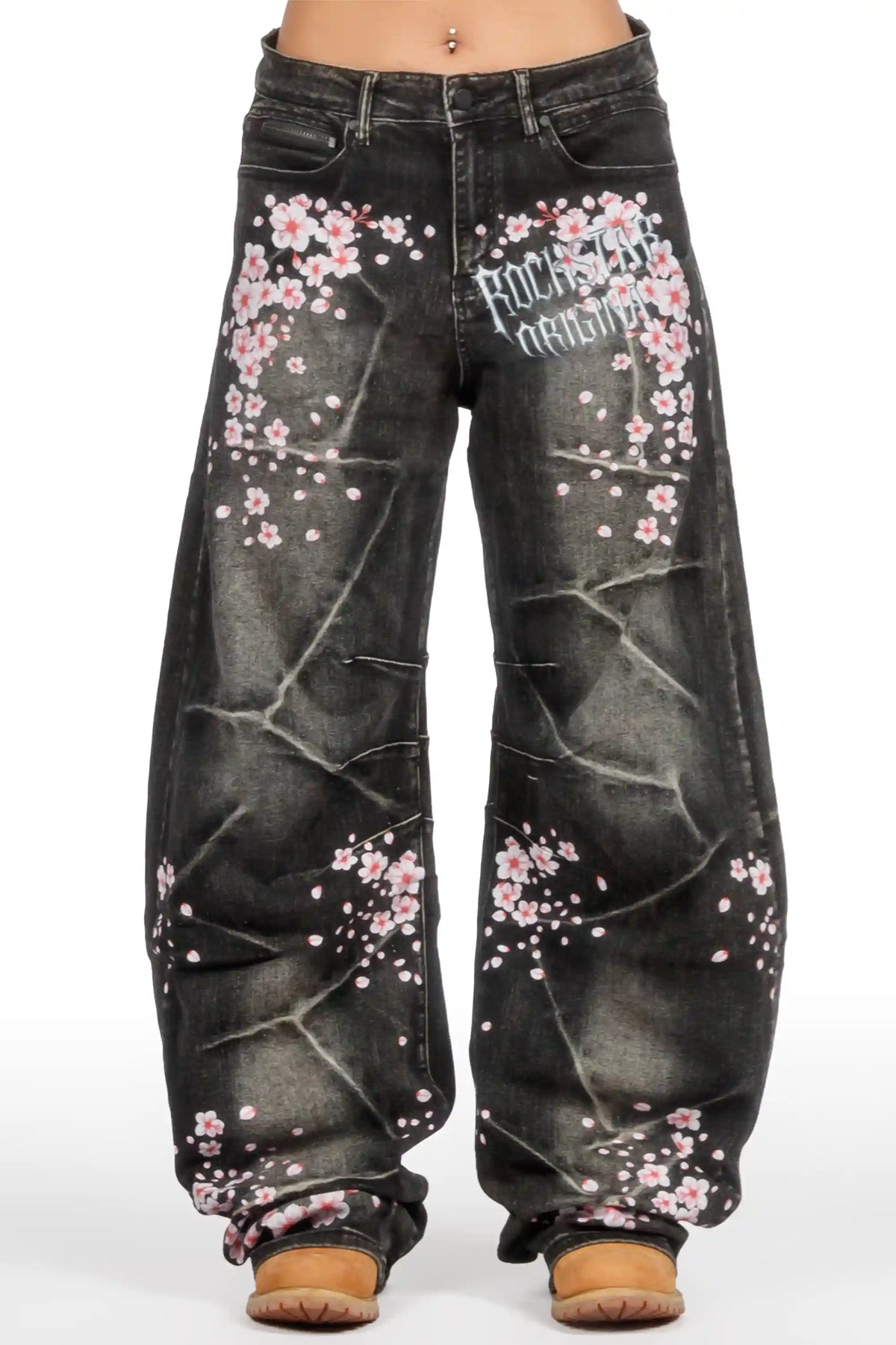 Zaria Dark Grey Barrel Fit Jean