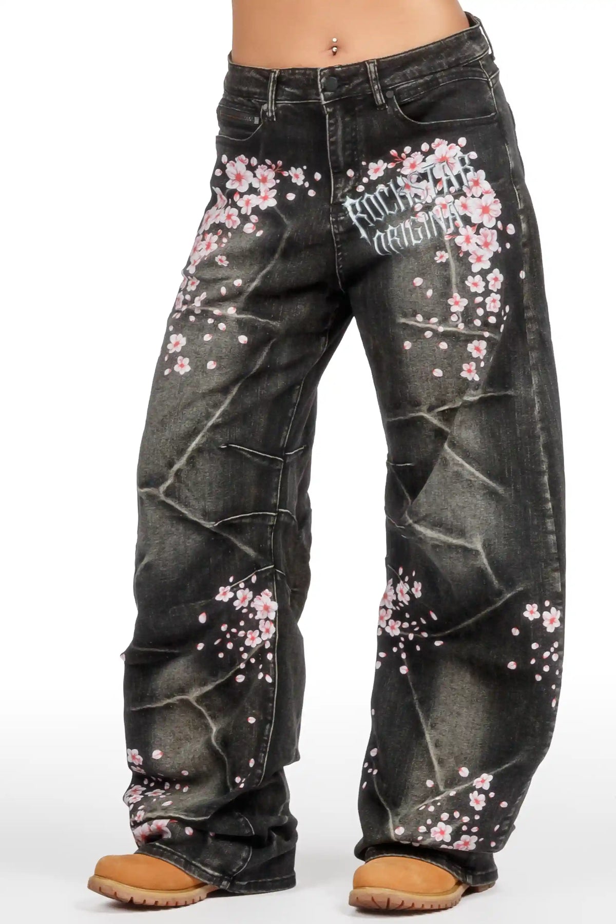 Zaria Dark Grey Barrel Fit Jean