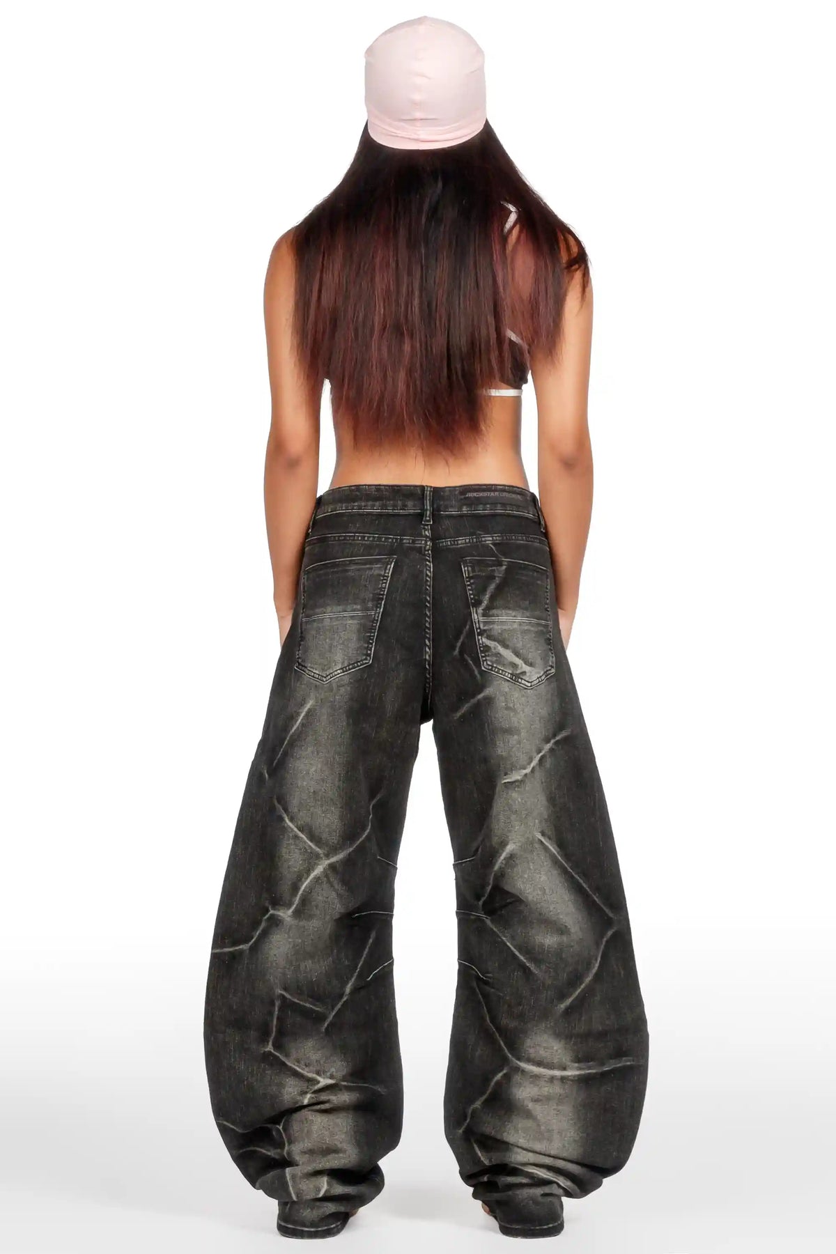Zaria Dark Grey Barrel Fit Jean
