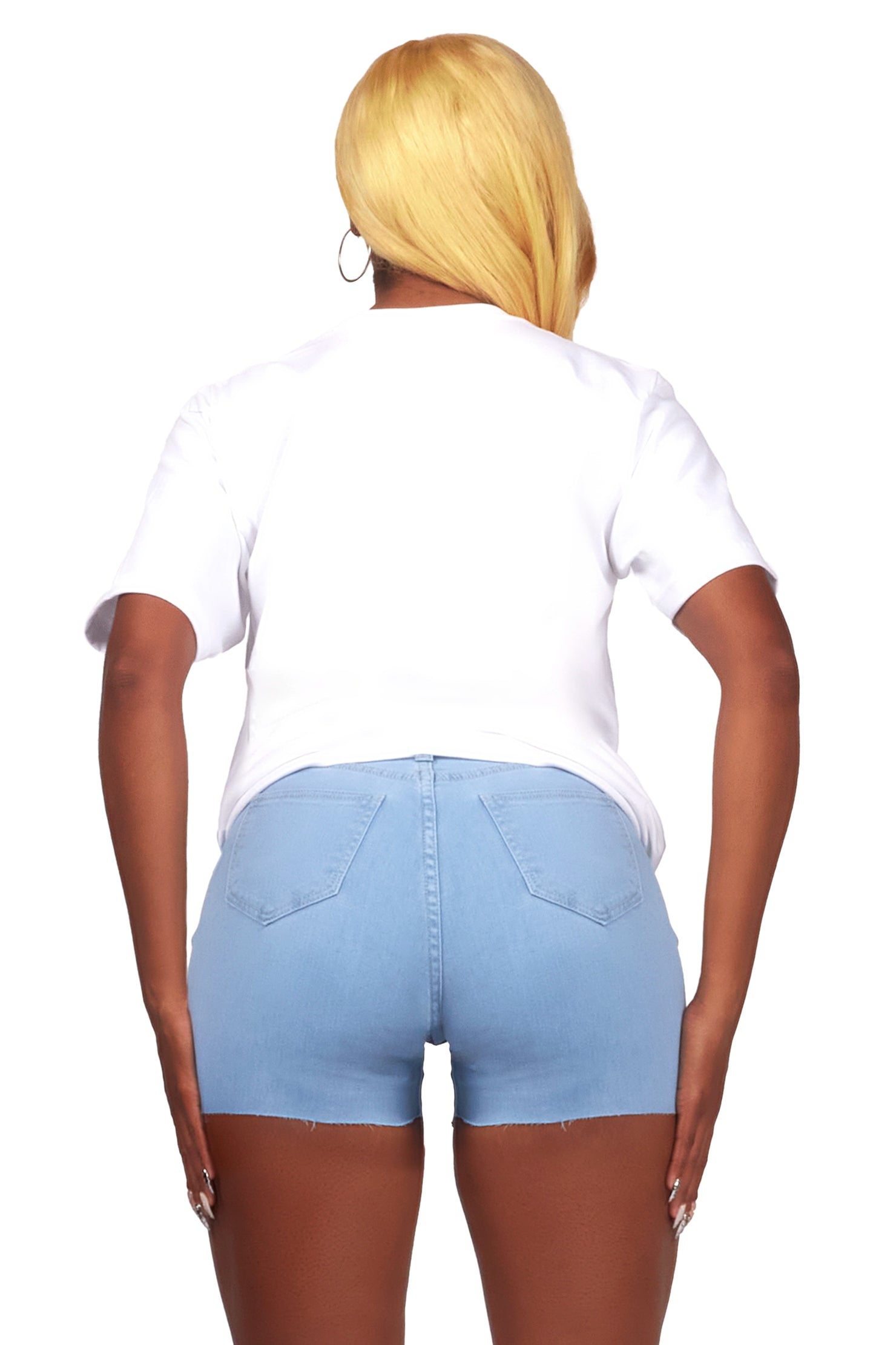 Danita White/Blue Denim Short Set