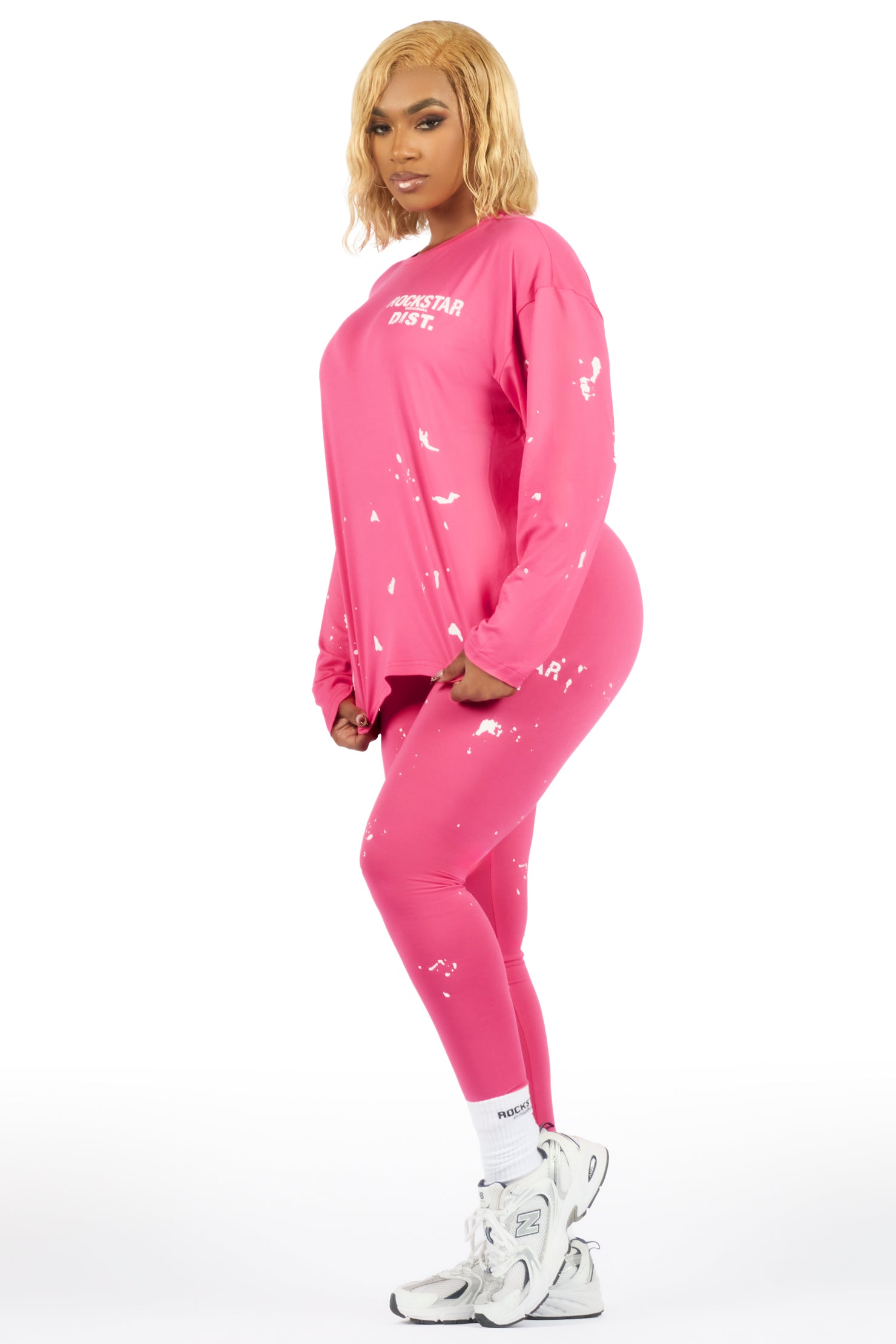 Living For It Fuchsia Long Sleeve Legging Set