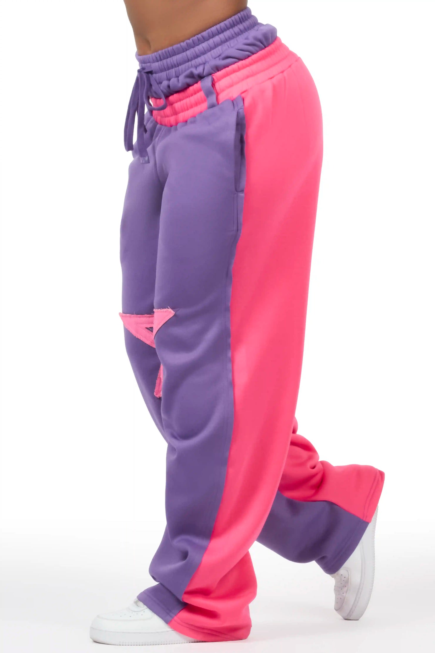 Canaan Purple Double Waisted Baggy Track Pant