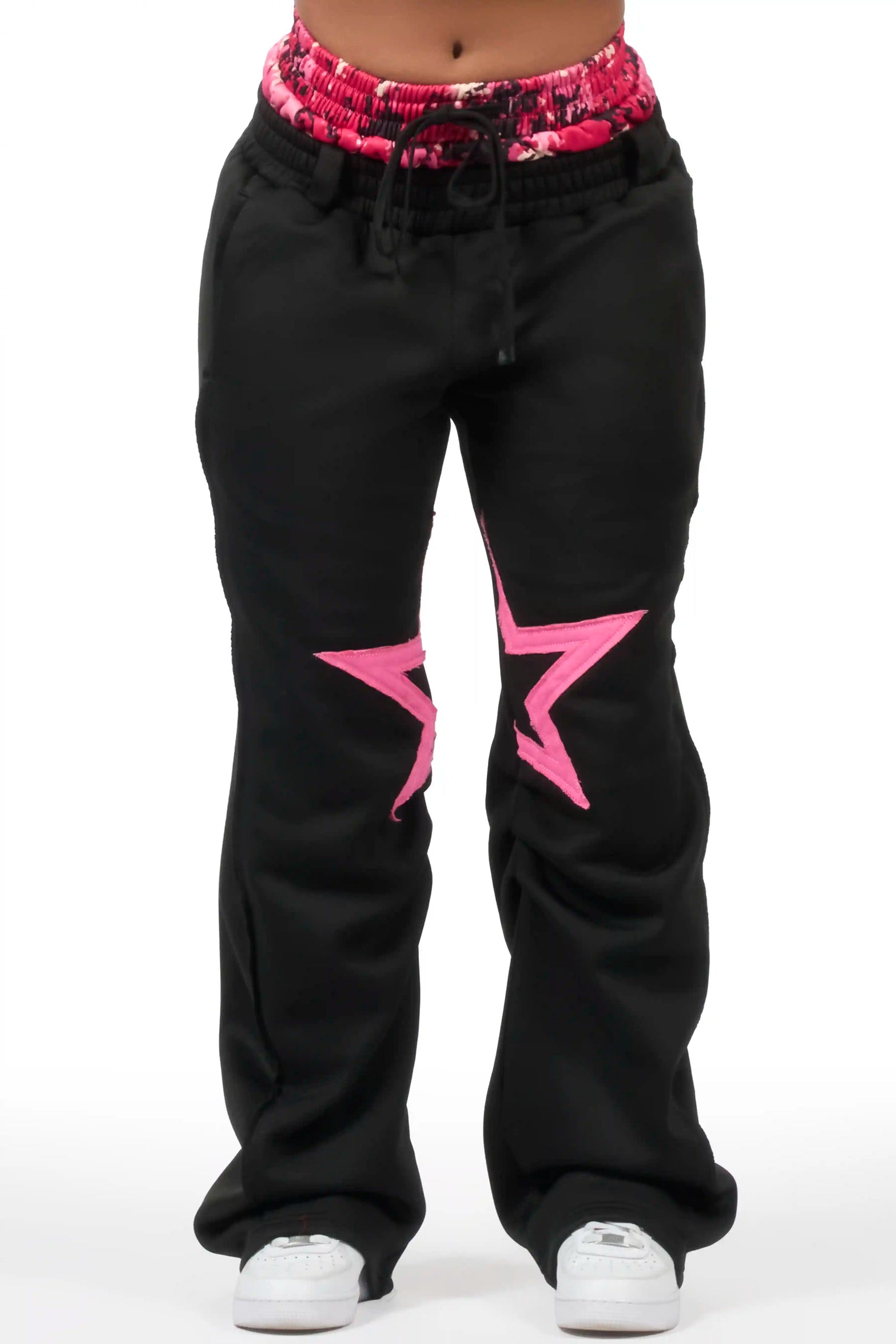 Canaan Black Double Waisted Baggy Track Pant