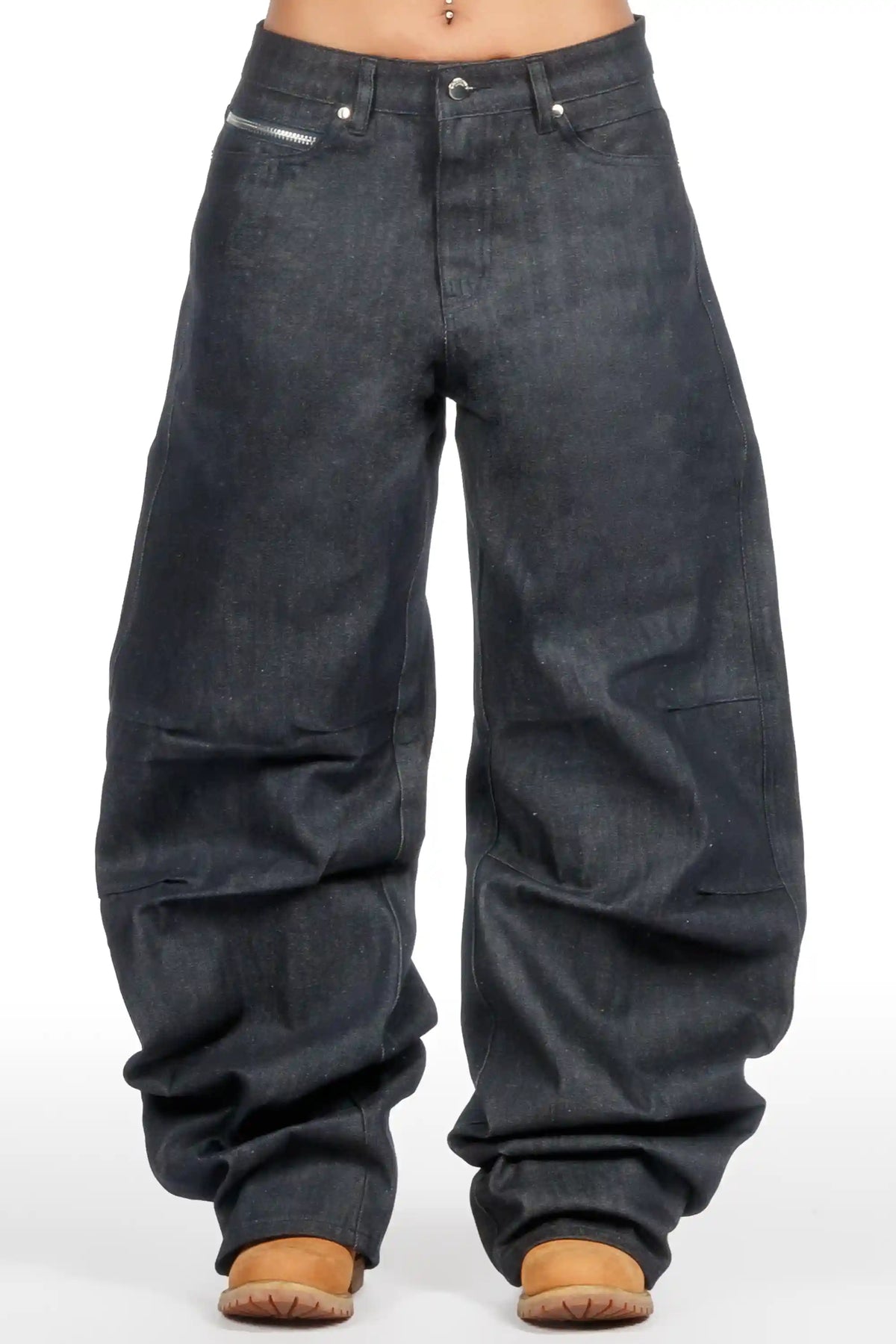 Amariyah Raw Blue Barrel Fit Jean