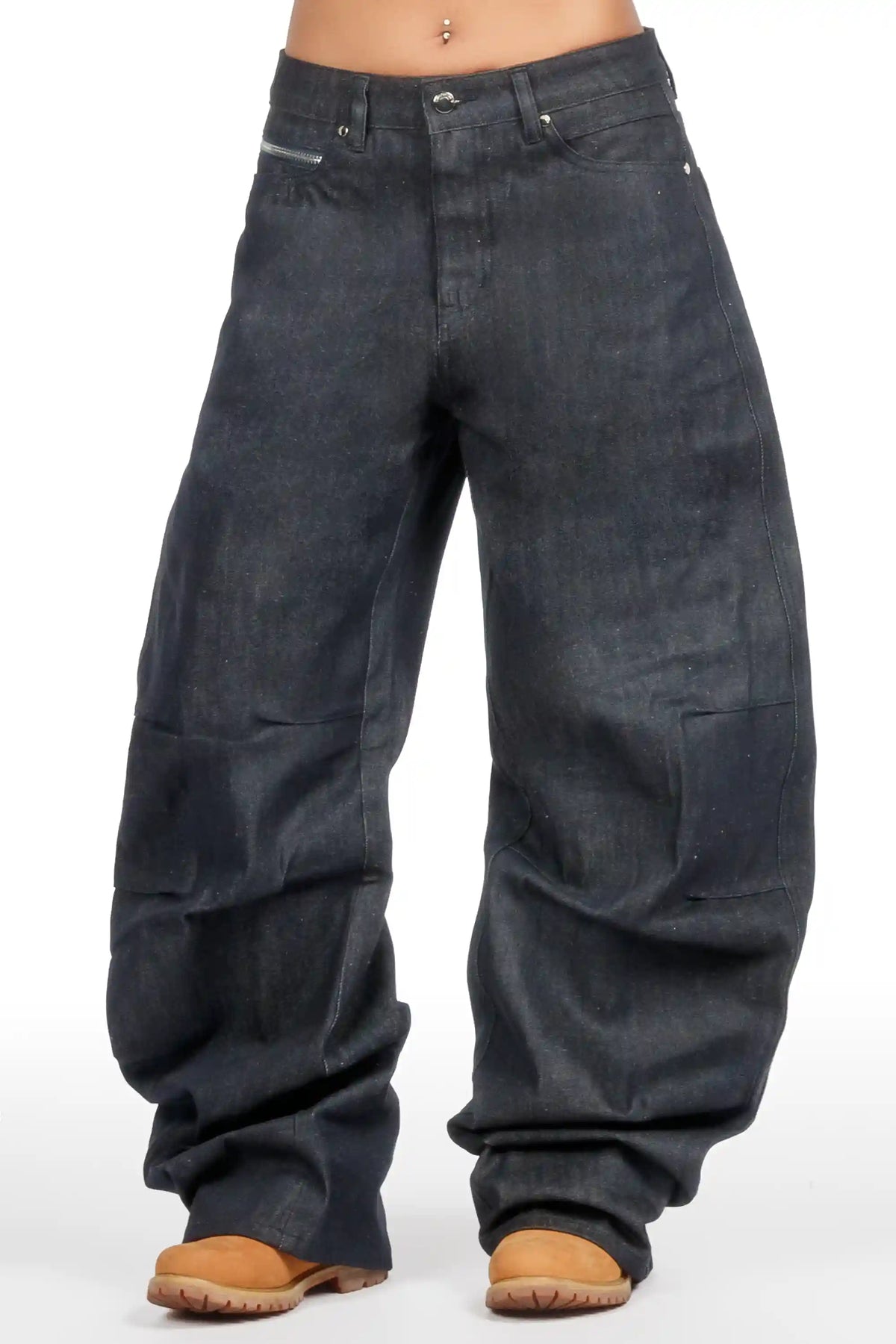 Amariyah Raw Blue Barrel Fit Jean