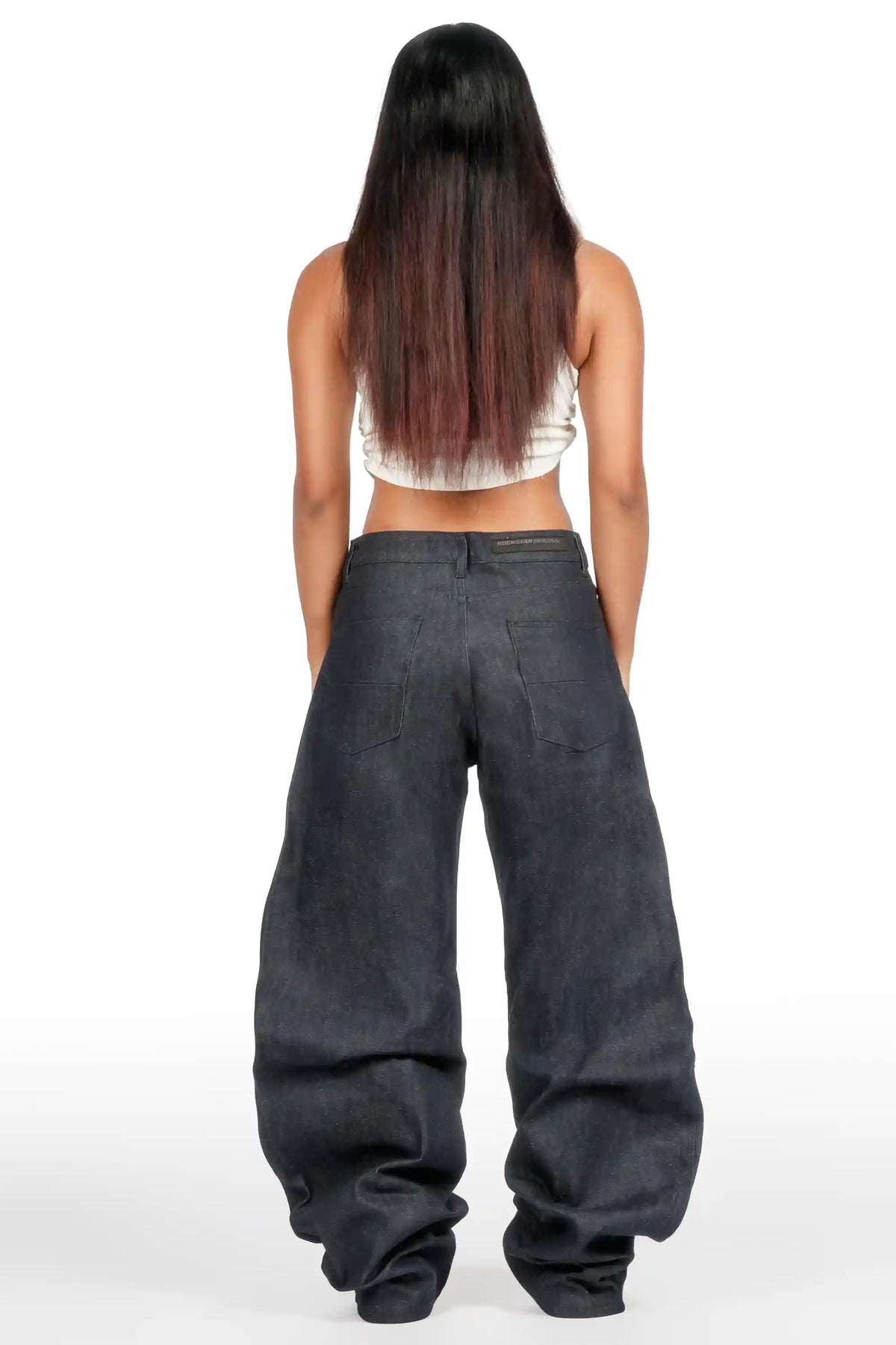 Amariyah Raw Blue Barrel Fit Jean