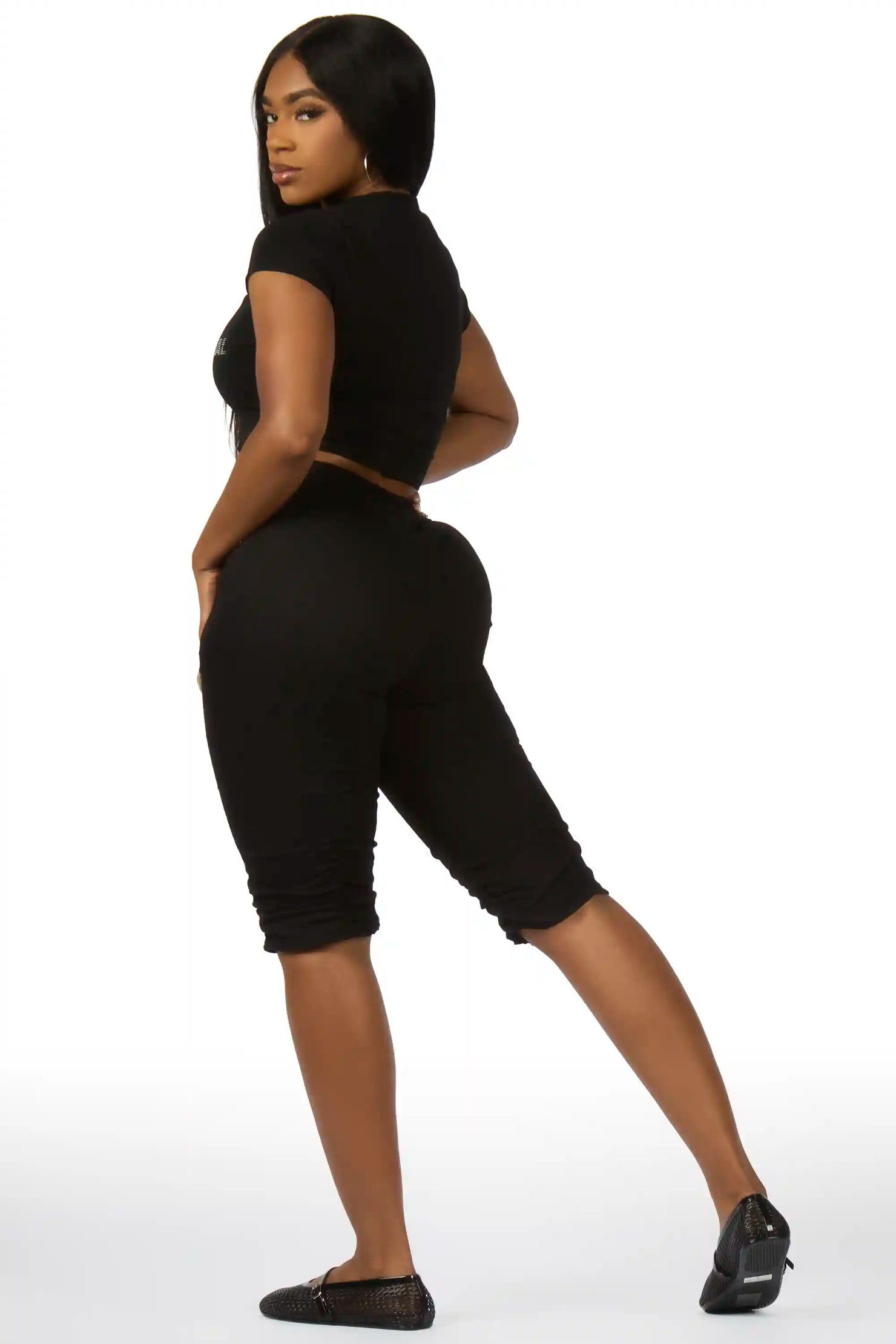Janea Black Bermuda Short
