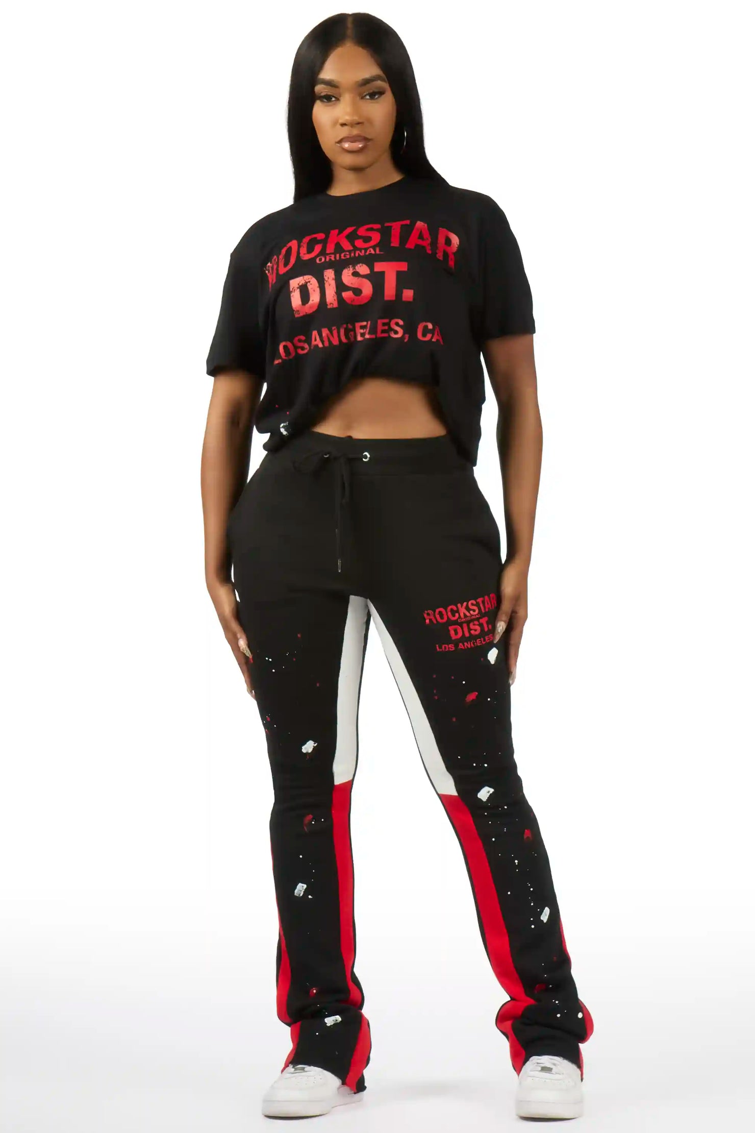 DaeOnna Black/Black T-Shirt Stacked Track Set