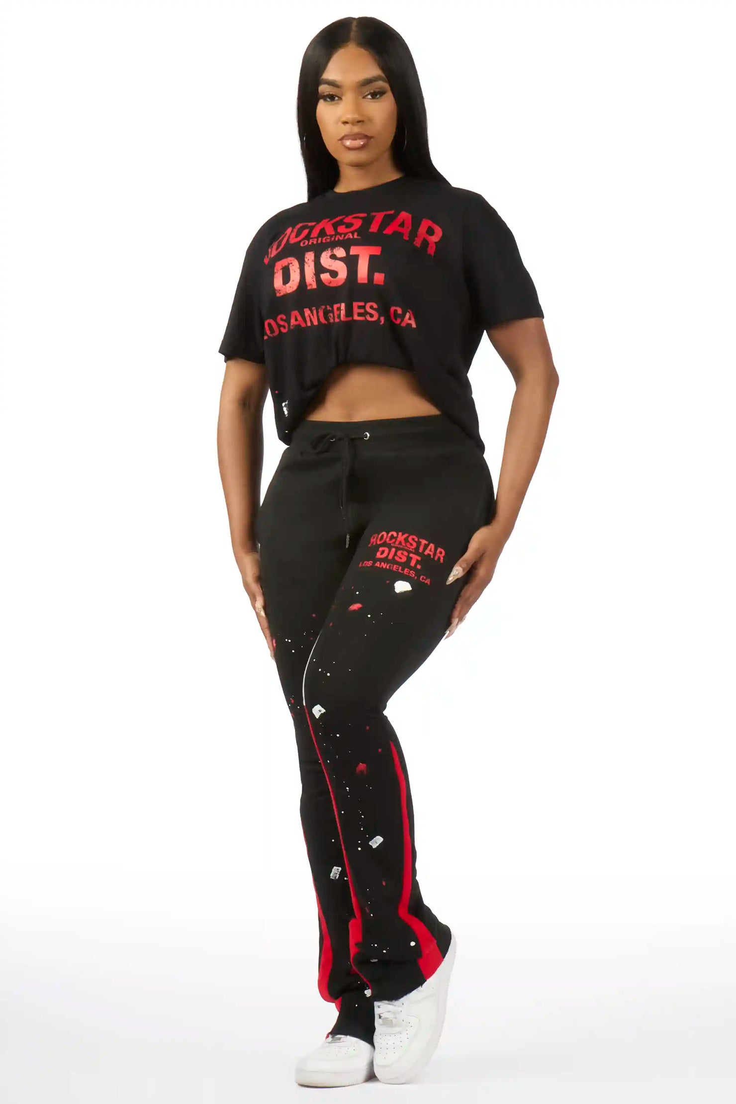 DaeOnna Black/Black T-Shirt Stacked Track Set