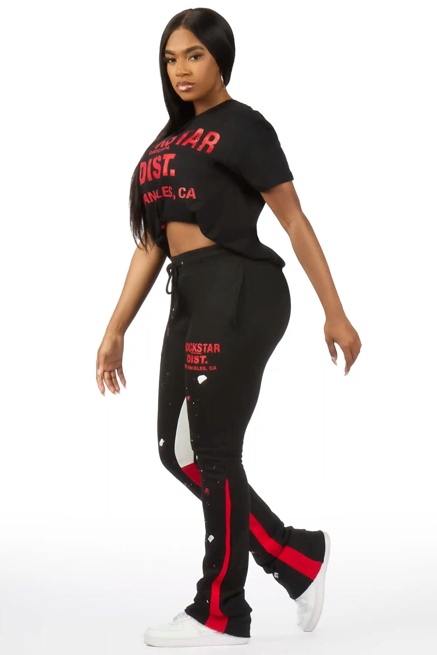 DaeOnna Black/Black T-Shirt Stacked Track Set