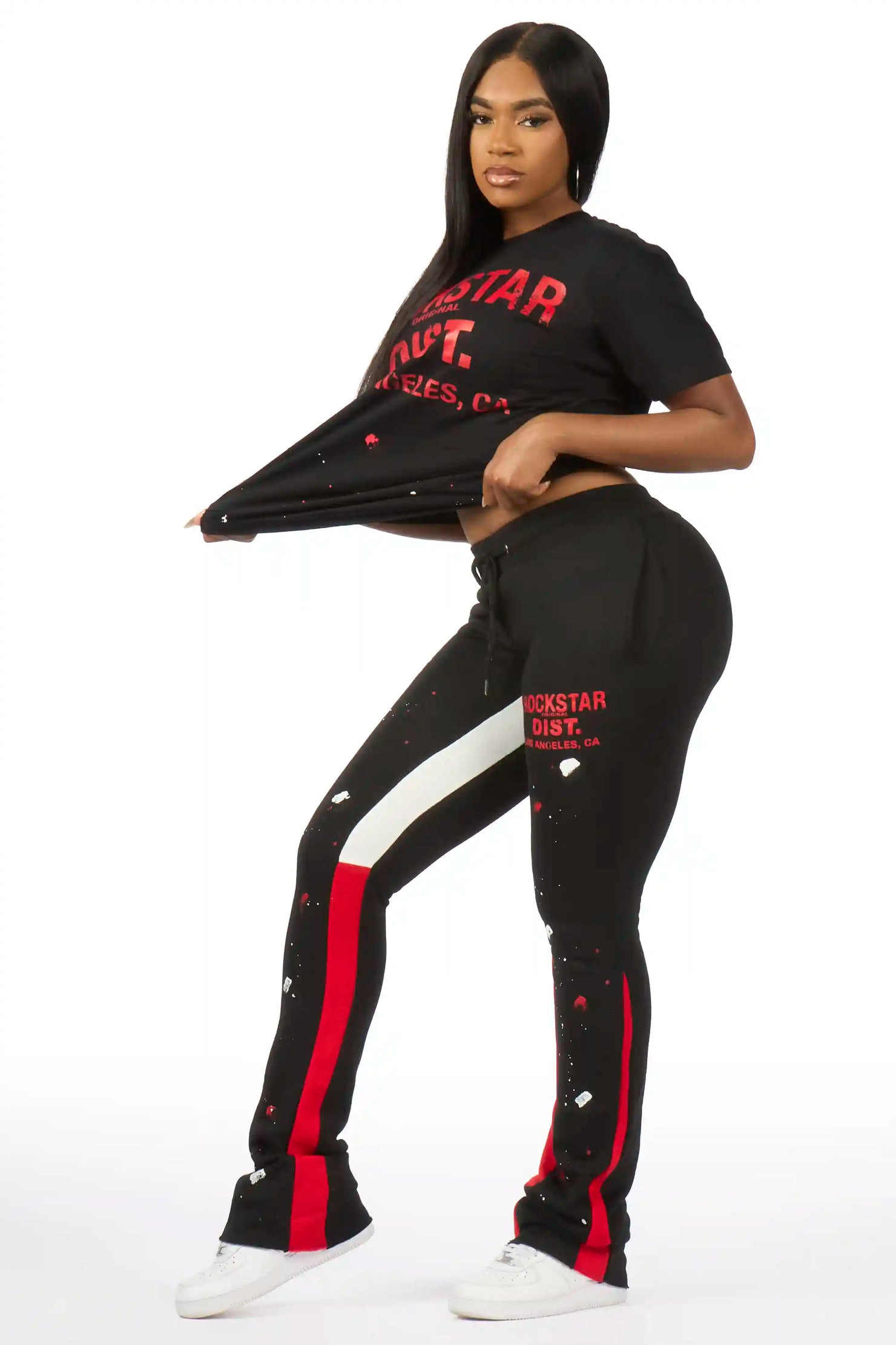 DaeOnna Black/Black T-Shirt Stacked Track Set