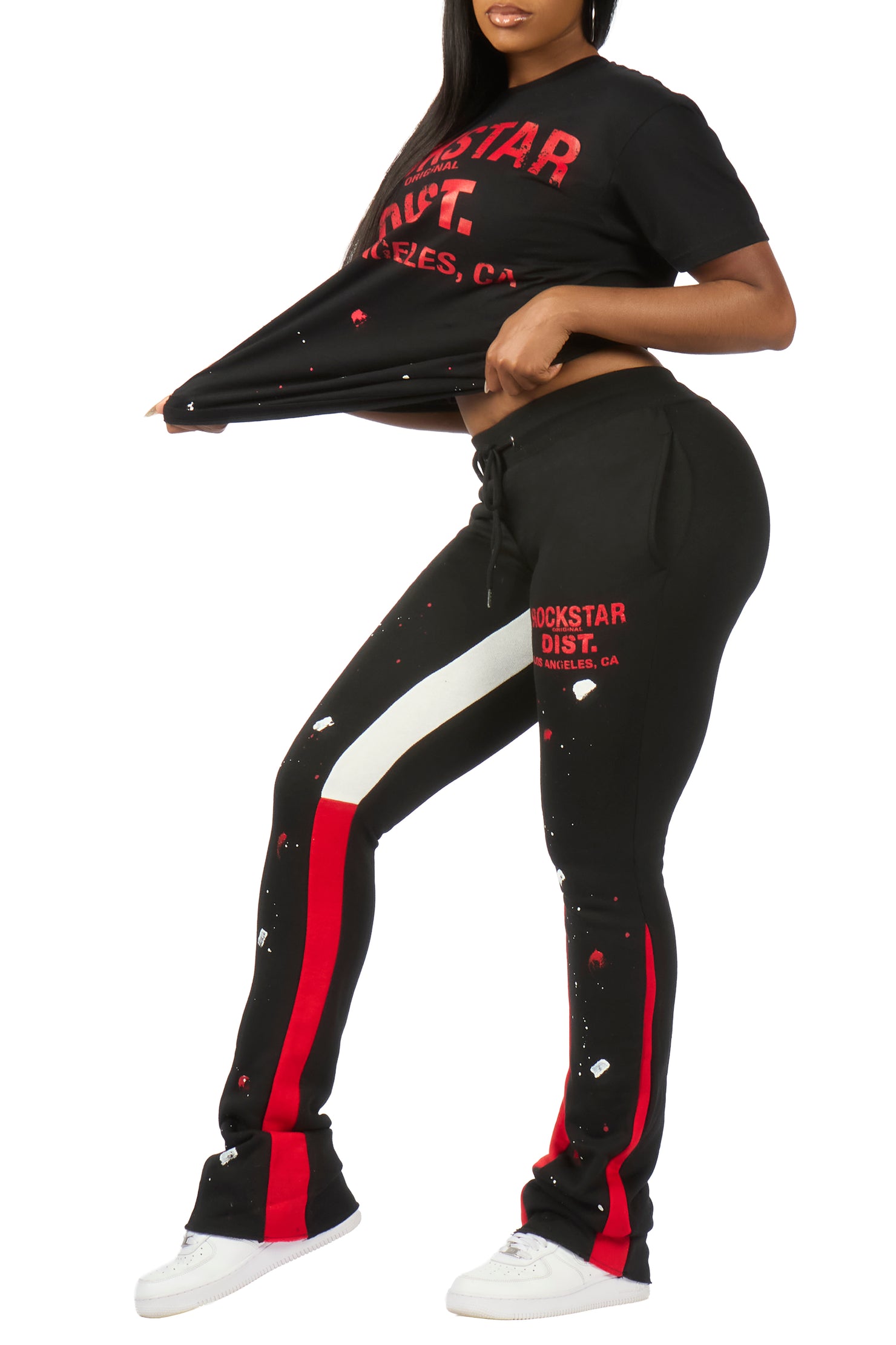 DaeOnna Black/Black T-Shirt Stacked Track Set