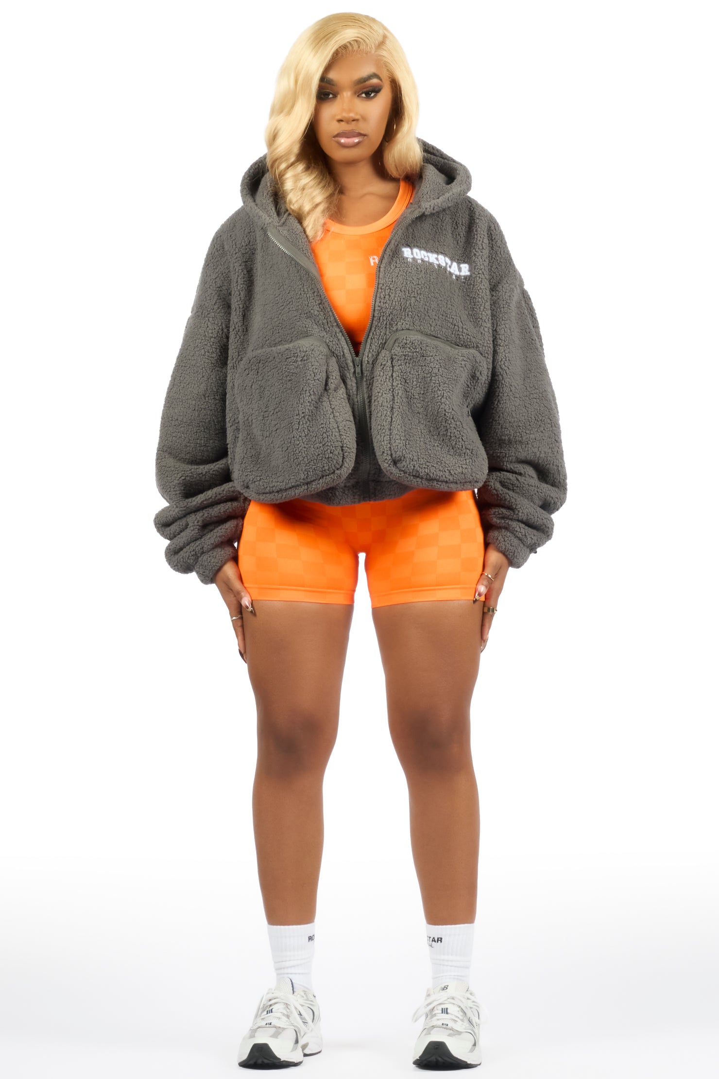 Lonia Grey Sherpa Jacket