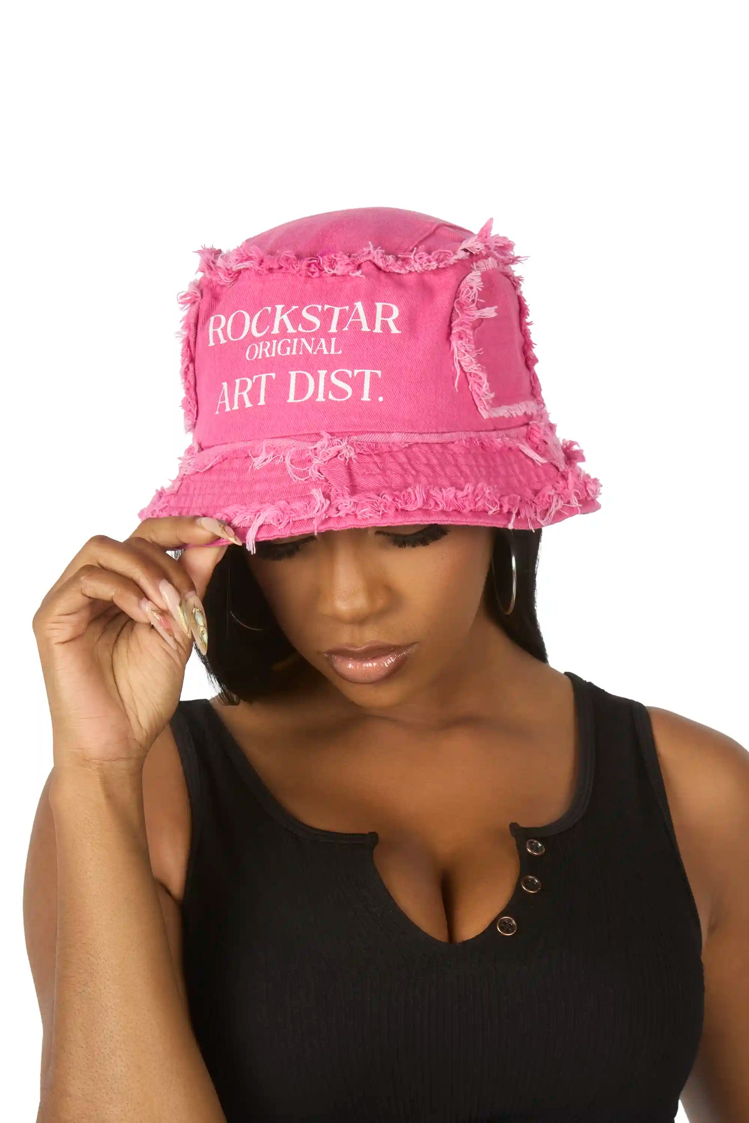 Teamber Pink Patchwork Bucket Hat