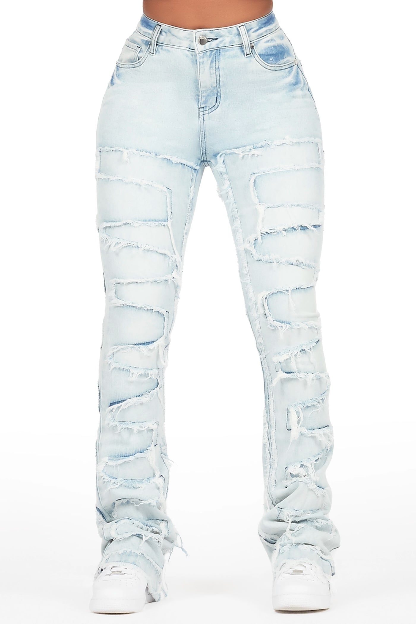 Zariyah Light Wash Stacked Flare Jean– Rockstar Original Zariyah Light Wash Stacked Flare Jean– Rockstar Original