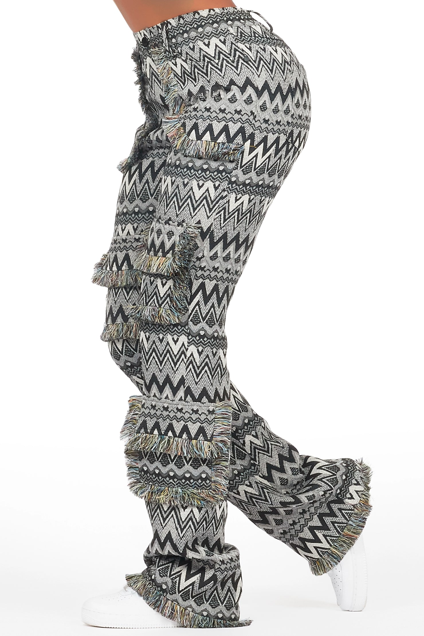 Mikaia Black Tapestry Stacked Pant