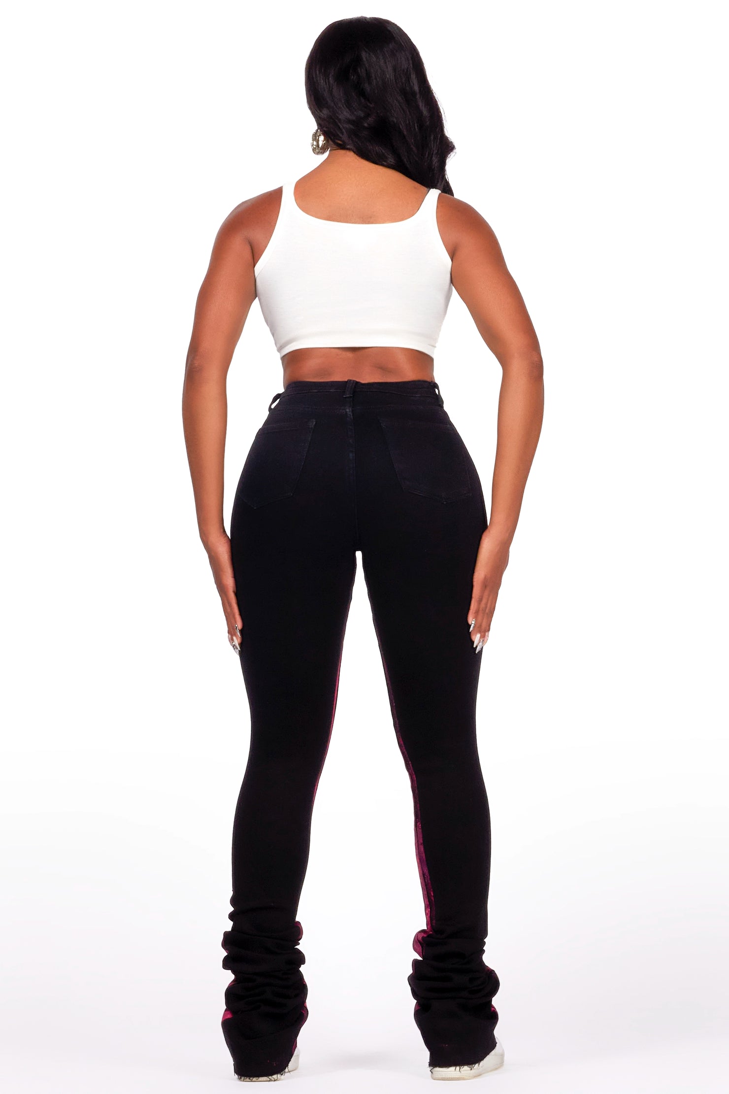 Sherian Black Painted Super Stacked Jean