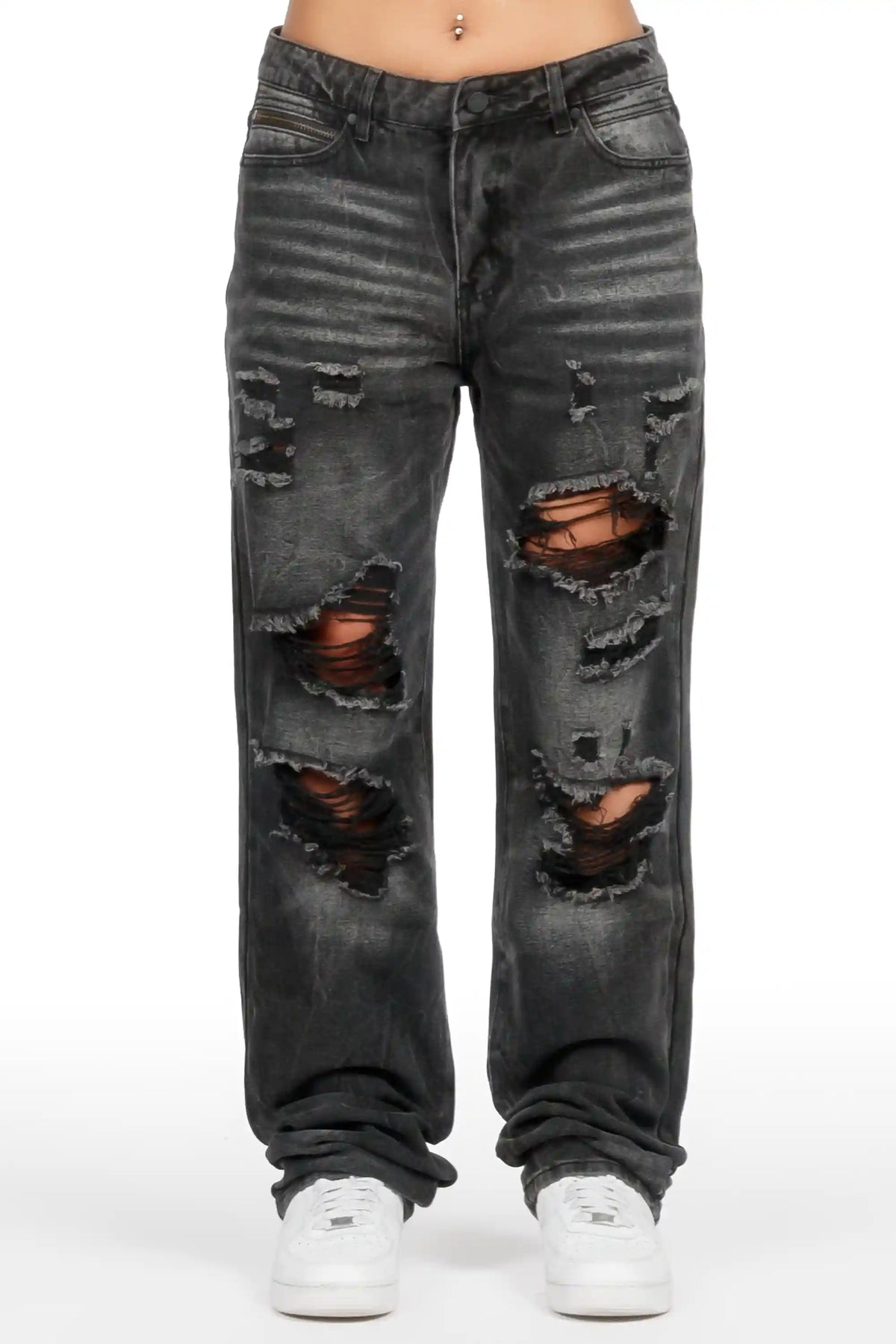 Aviana Grey Baggy Fit Jean