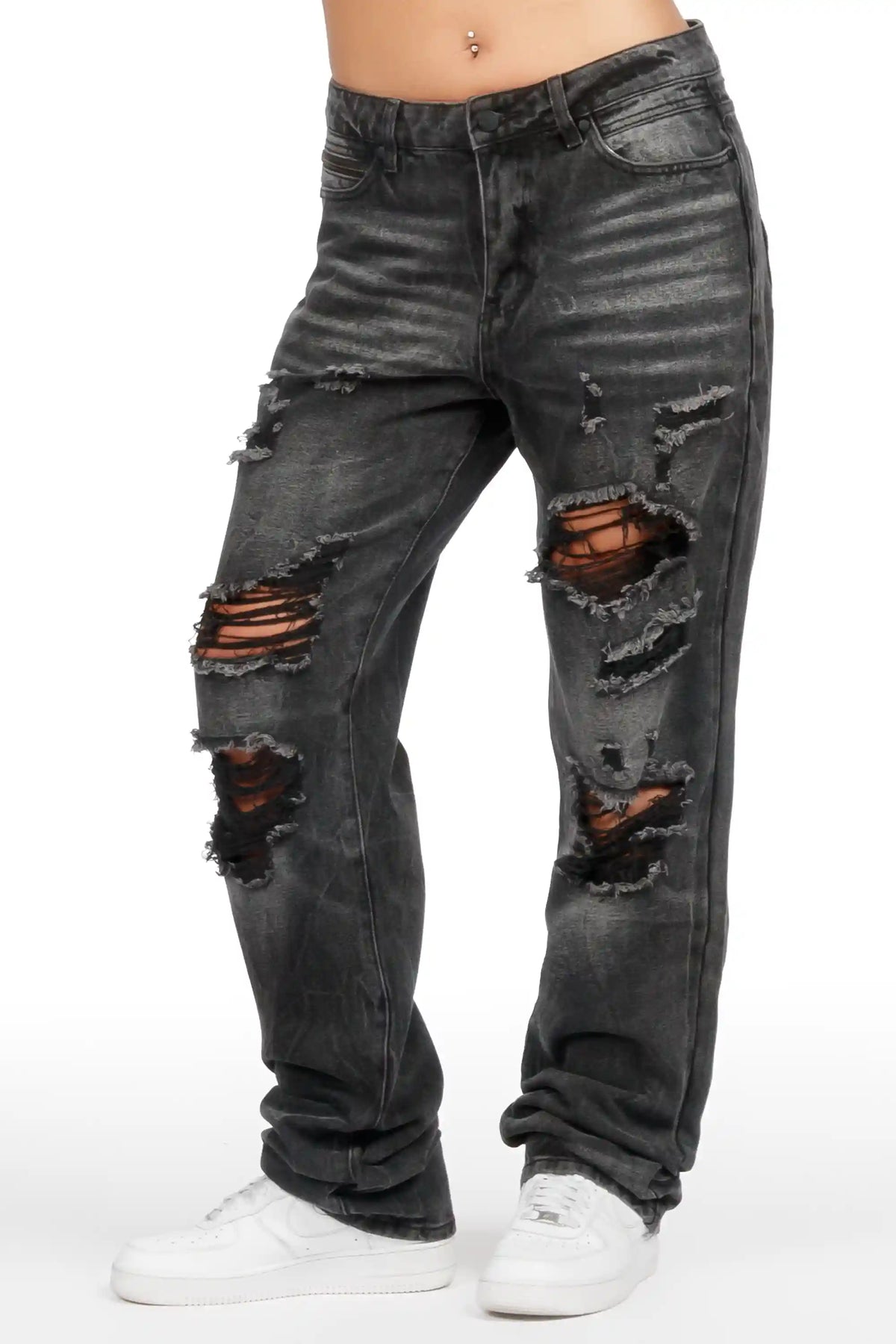 Aviana Grey Baggy Fit Jean