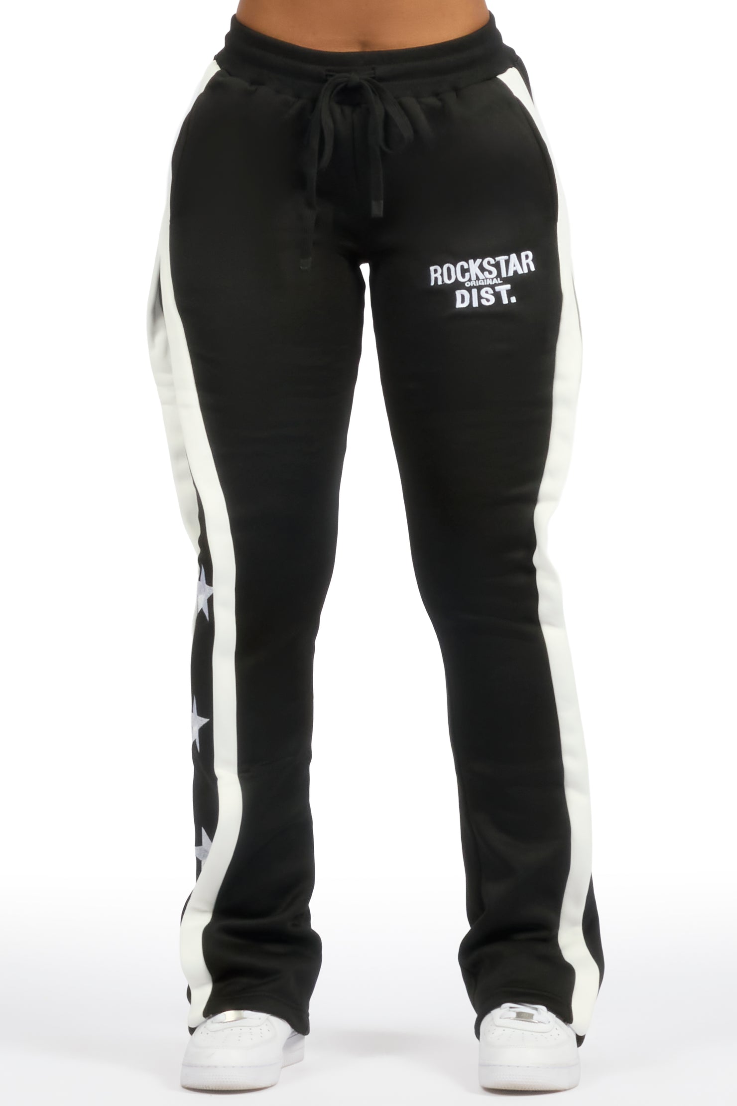 Deaunta Black Stacked Track Pant