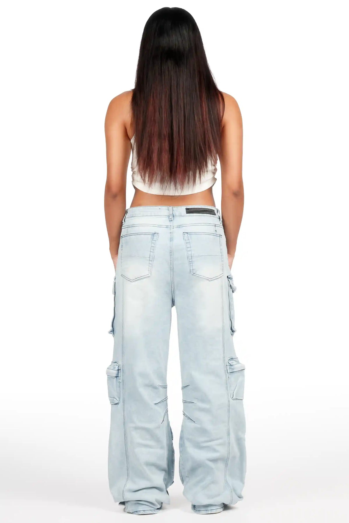 Novayah Blue Baggy Cargo Jean